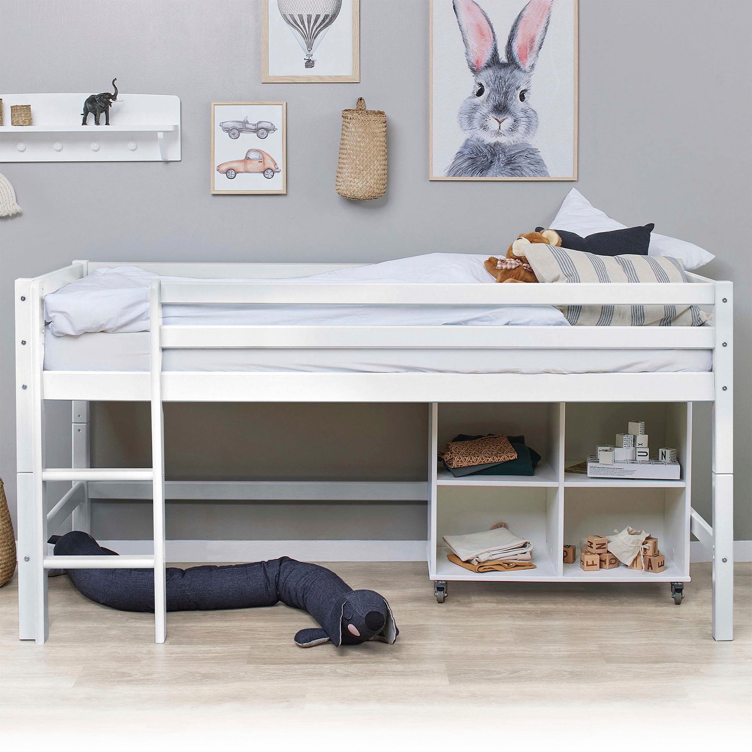Hoppekids Hochbett »ECO Dream MY COLOR« Set, Bett, 90x200, umbaubar in Einzelbett, 4 Farben