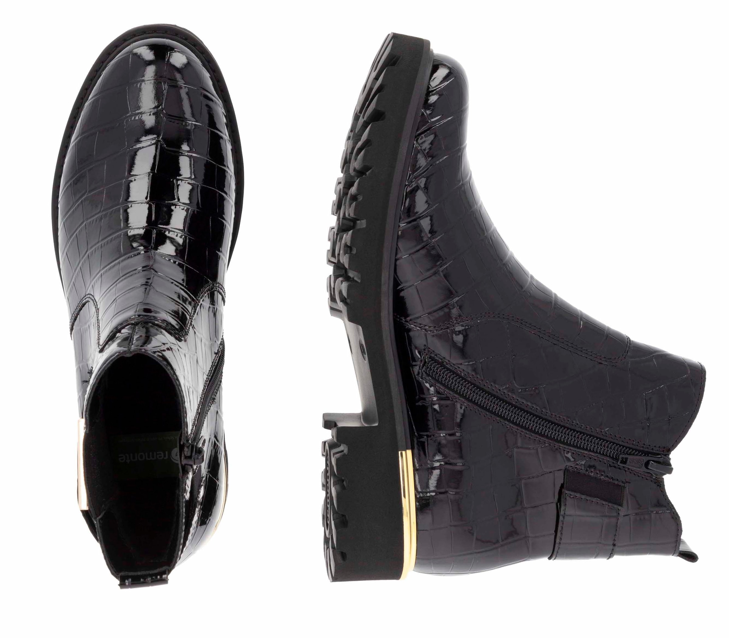 Remonte Chelseaboots, Blockabsatz, Boots, Stiefelette mit praktischem Innen-Reissverschluss