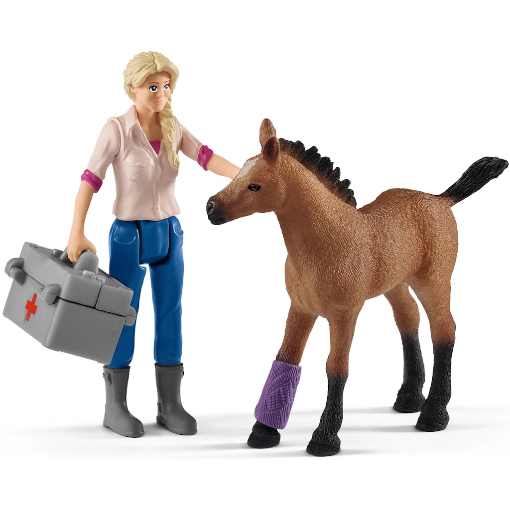 Schleich® Spielfigur »HORSE CLUB, Spielset, Arztbesuch bei Stute und Fohlen (42486)«, Made in Europe