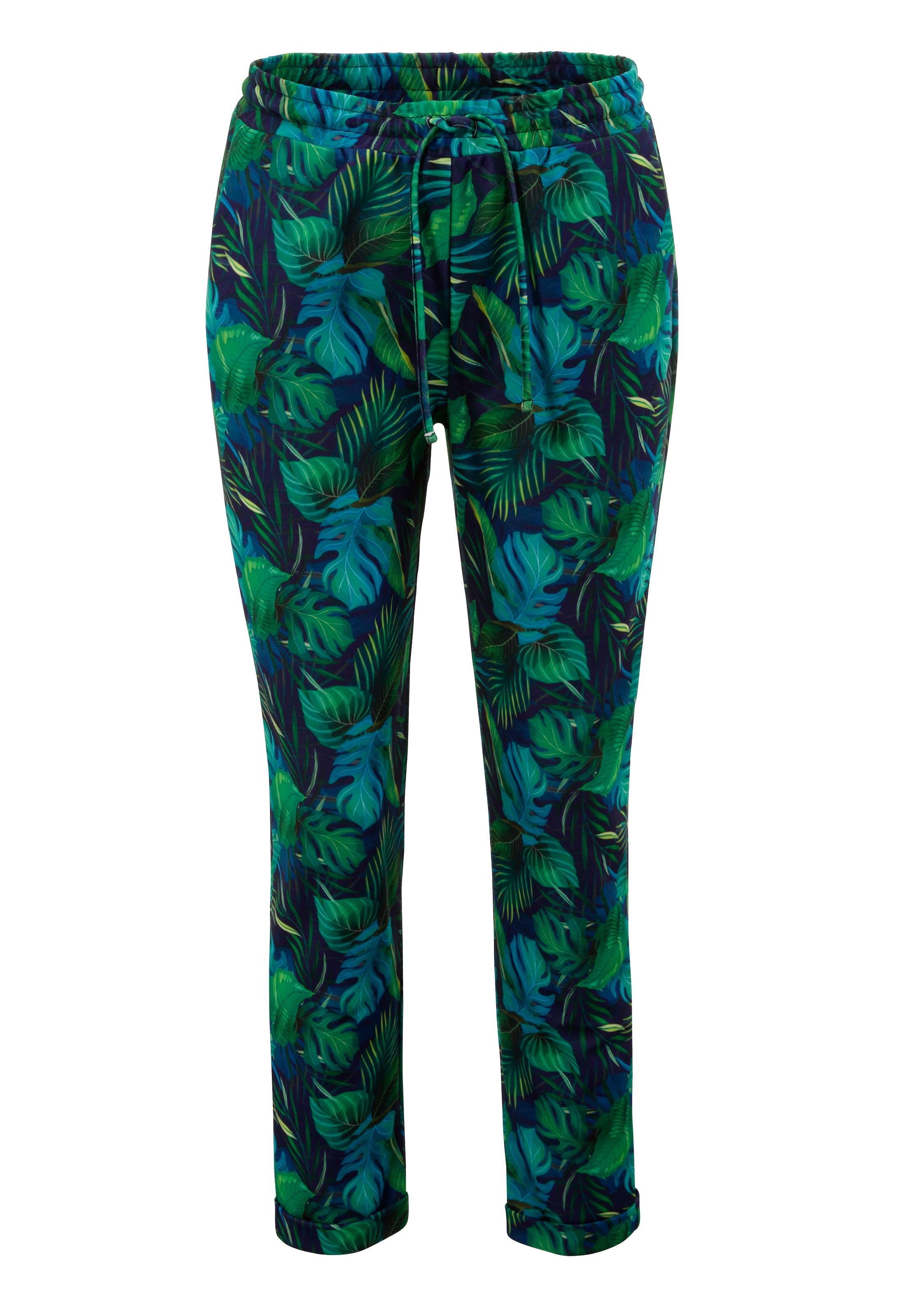 Aniston SELECTED Schlupfhose, mit grossflächigem und abstraktem Blättermuster