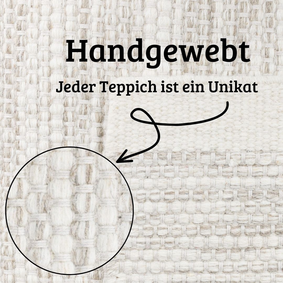 my home Wollteppich »Wolltraum Passion«, rund, 10 mm Höhe, Wendeteppich, handgewebt, melierte Optik, reine Wolle, Wohnzimmer