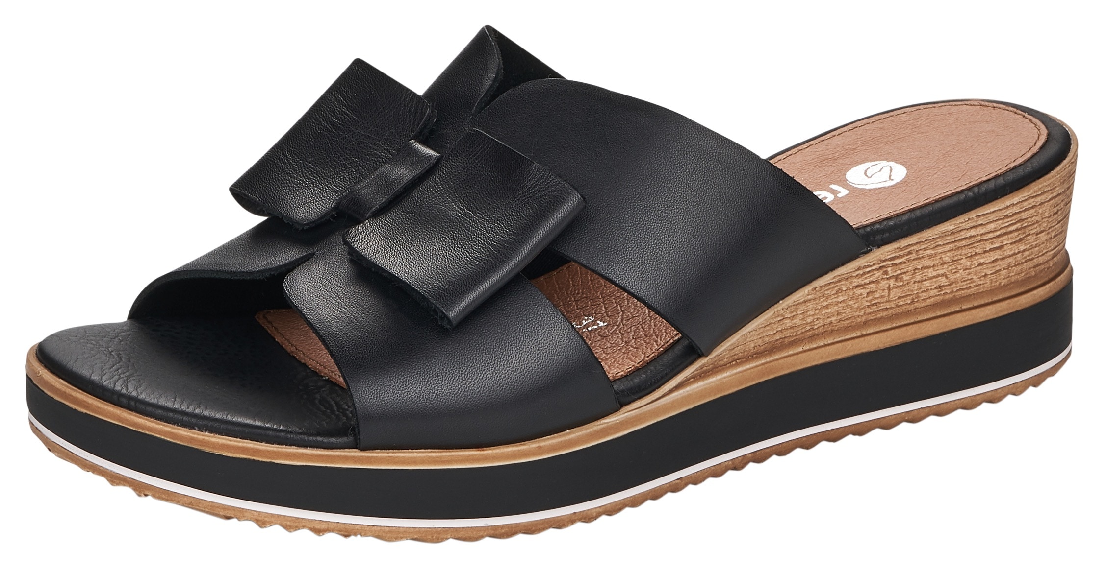 Remonte Pantolette , Keilabsatz, Sommerschuh mit schöner Zierschleife