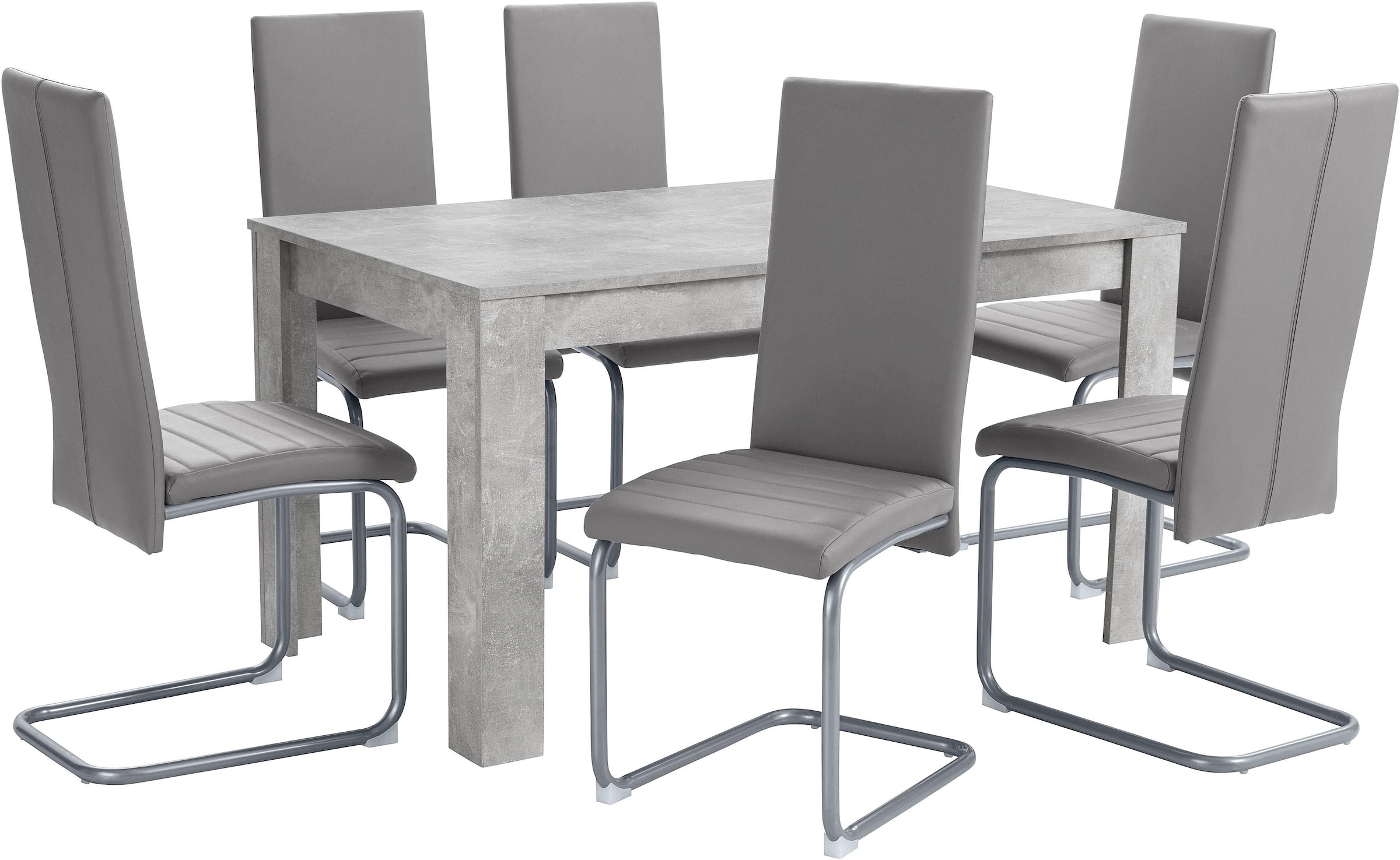 Homexperts Essgruppe »Nitro«, (Set, 7 tlg.), Tisch - Breite 140 cm + 6 Stühle