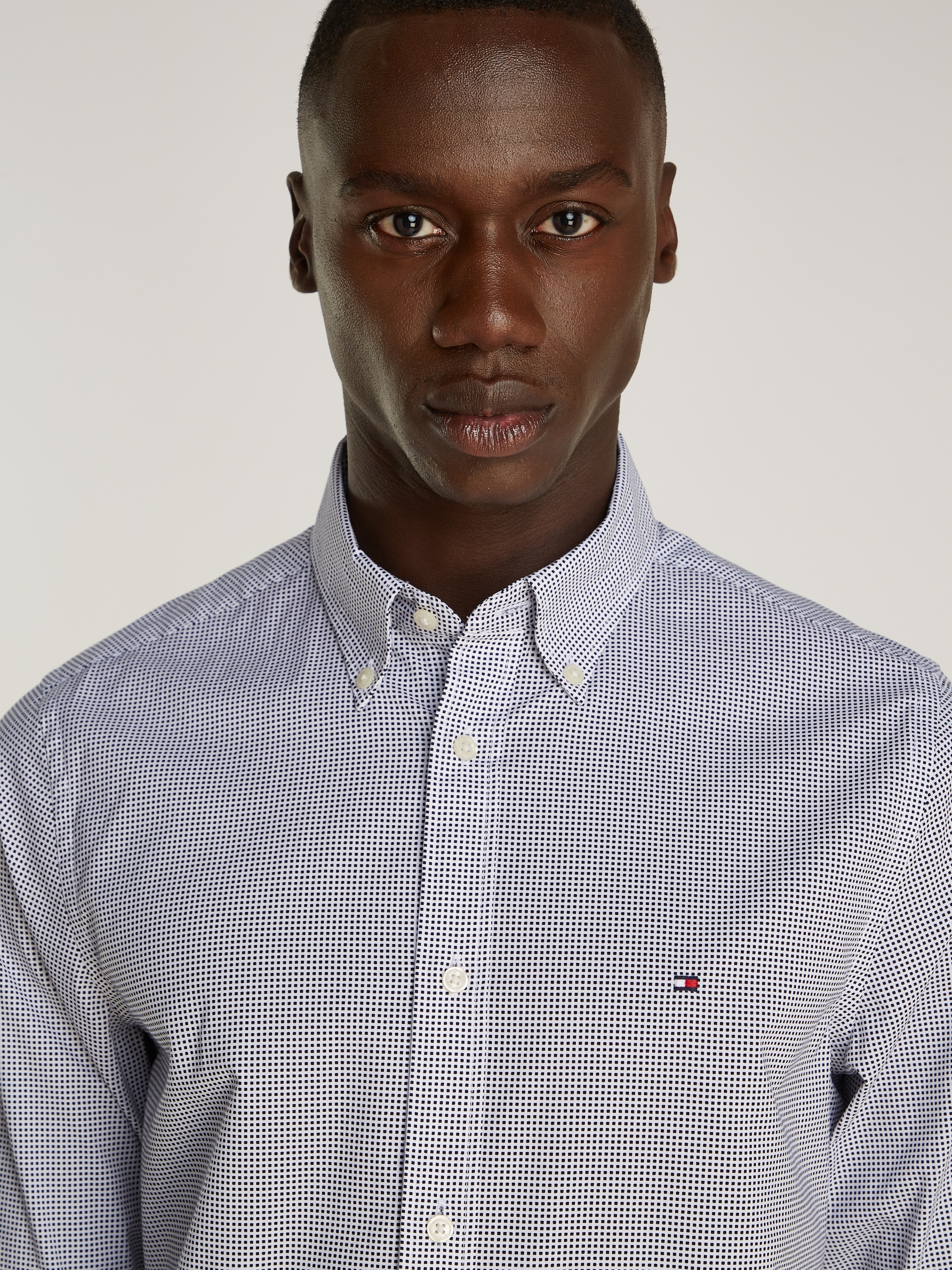 Tommy Hilfiger Businesshemd »MICRO PRINT SF SHIRT«, kleinkariert gemustert