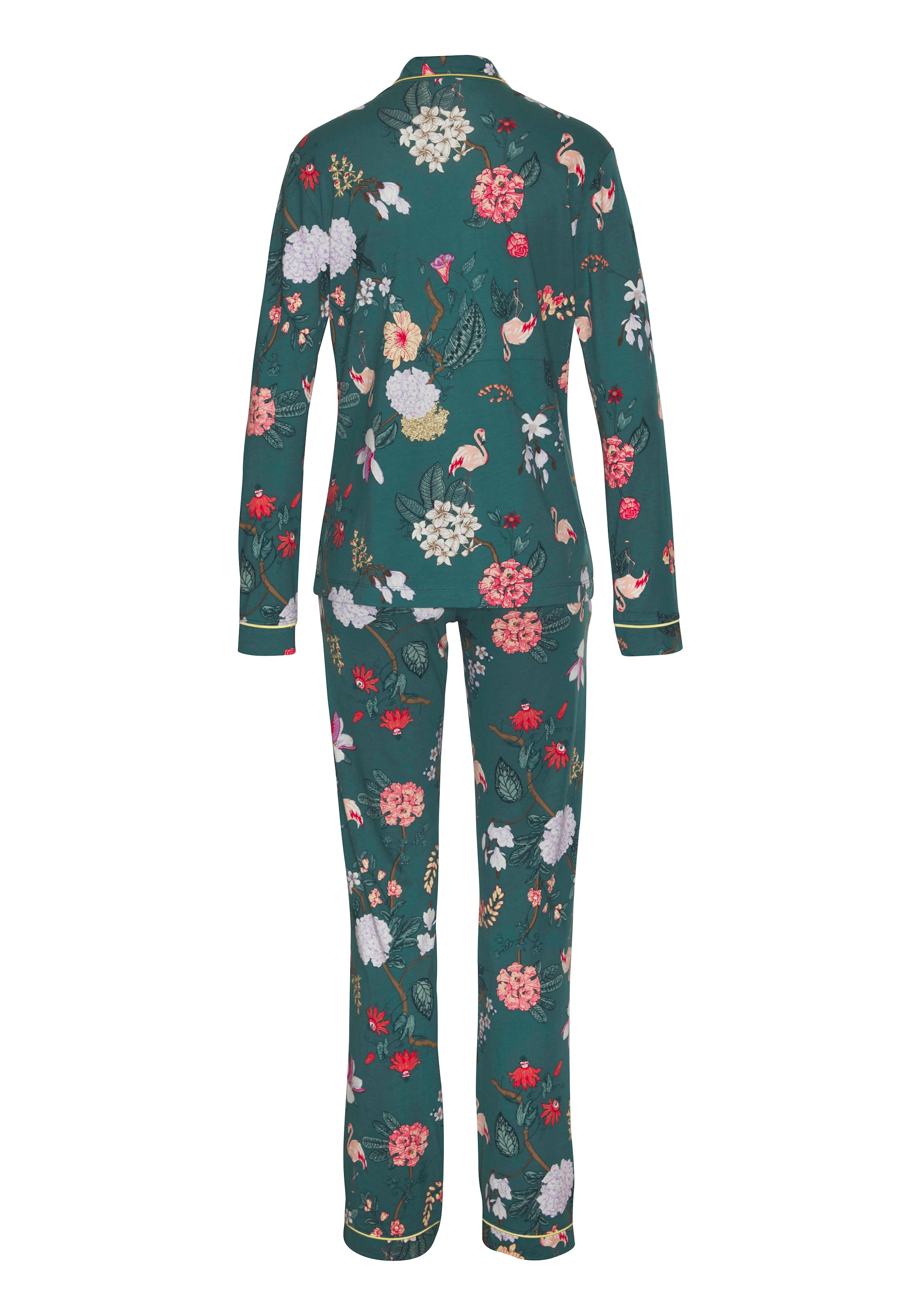 LASCANA Pyjama, (Set, 2 tlg.), mit elegantem Blumenmuster