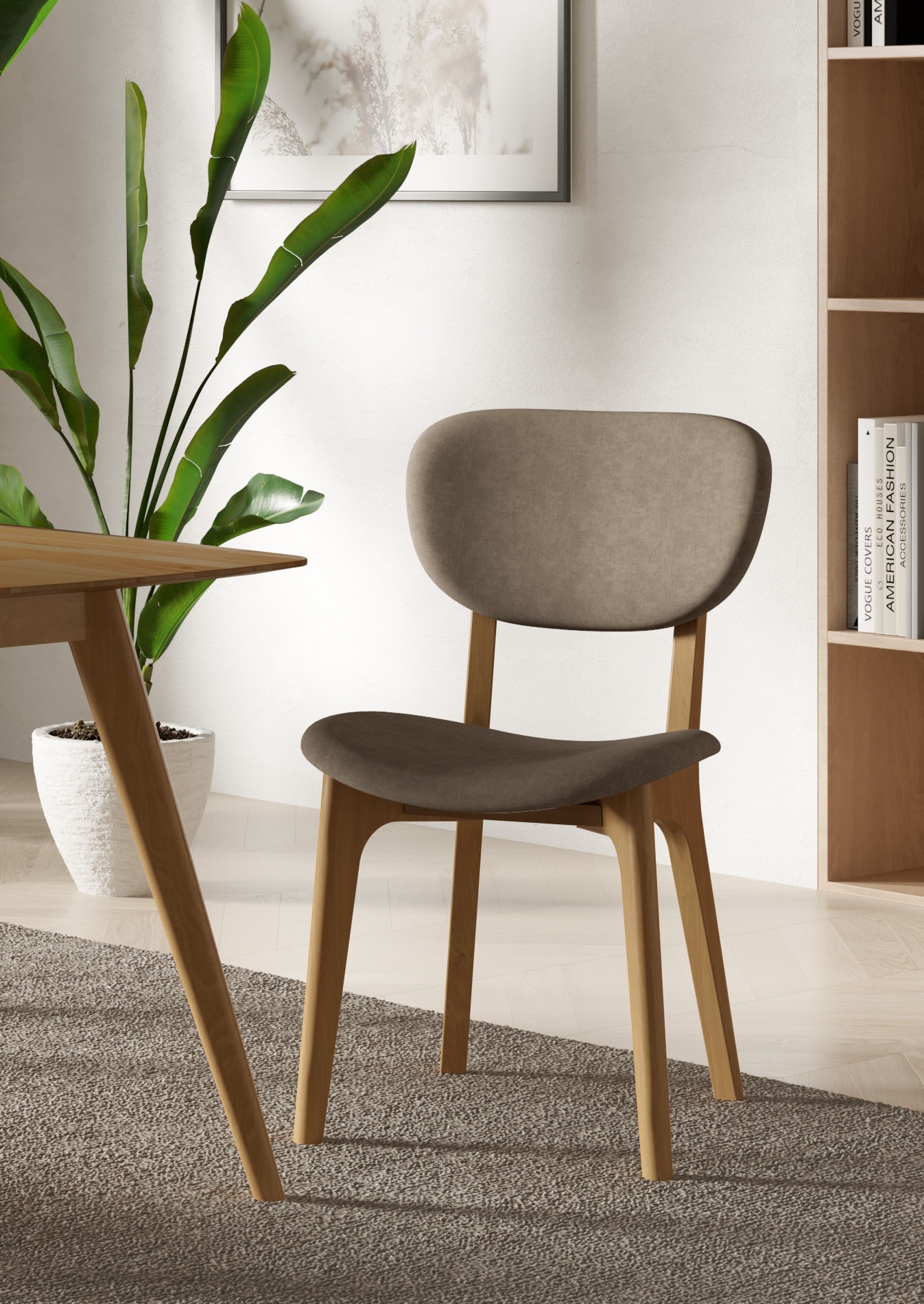Home affaire Stuhl "COZY Made in Italy" (Set) 2 Stk.Gestell in Buche, Kirsch- oder Nussbaum, Massivholz, Design Stuhl