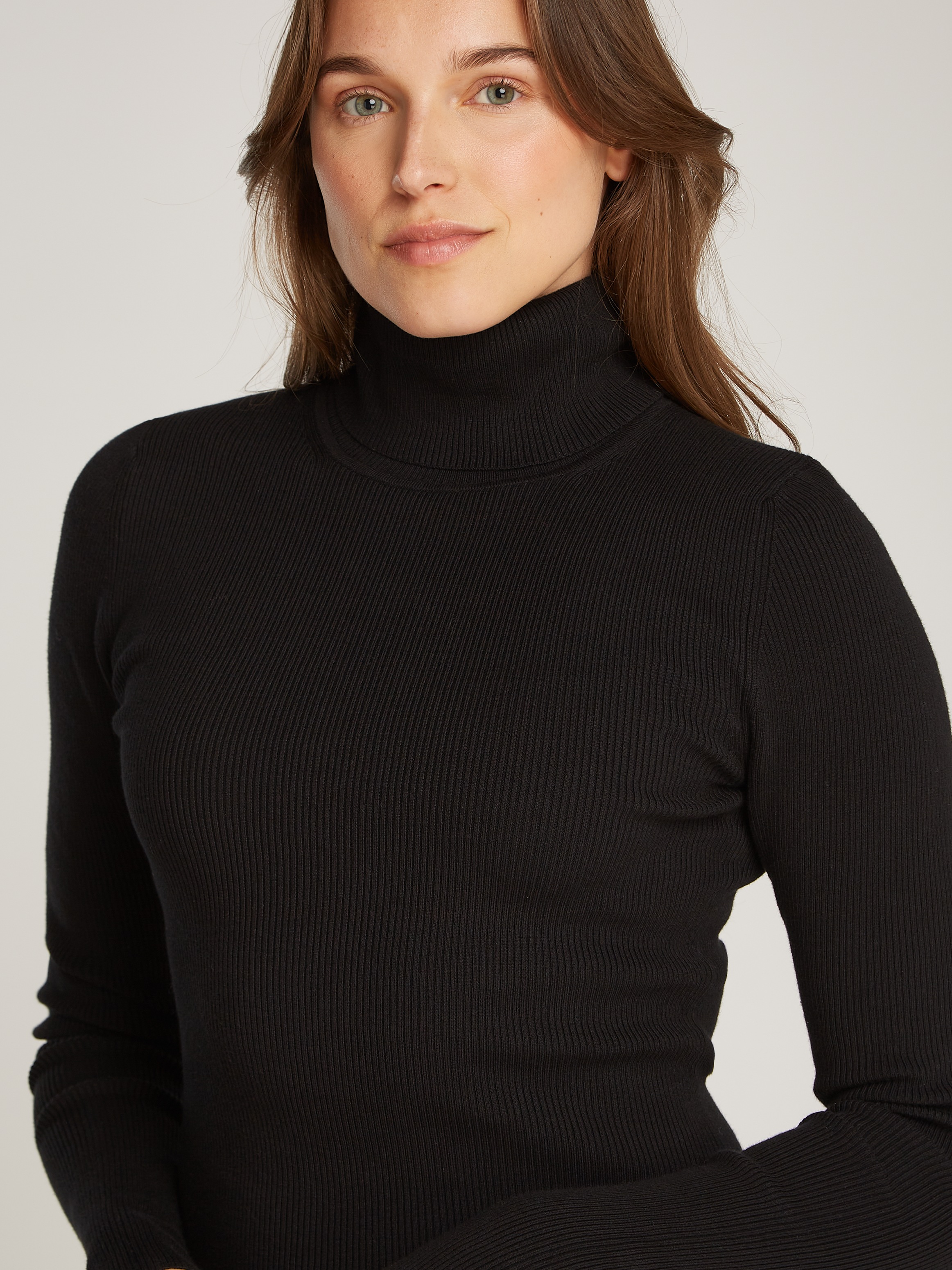 Calvin Klein Jeans Jerseykleid »WOVEN LABEL TIGHT SWEATER DRESS« mit Rollkragen