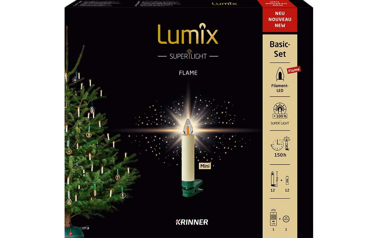 lumix Christbaumkerzen »Baumkerze Superlight Flam«, 12 St.-flammig