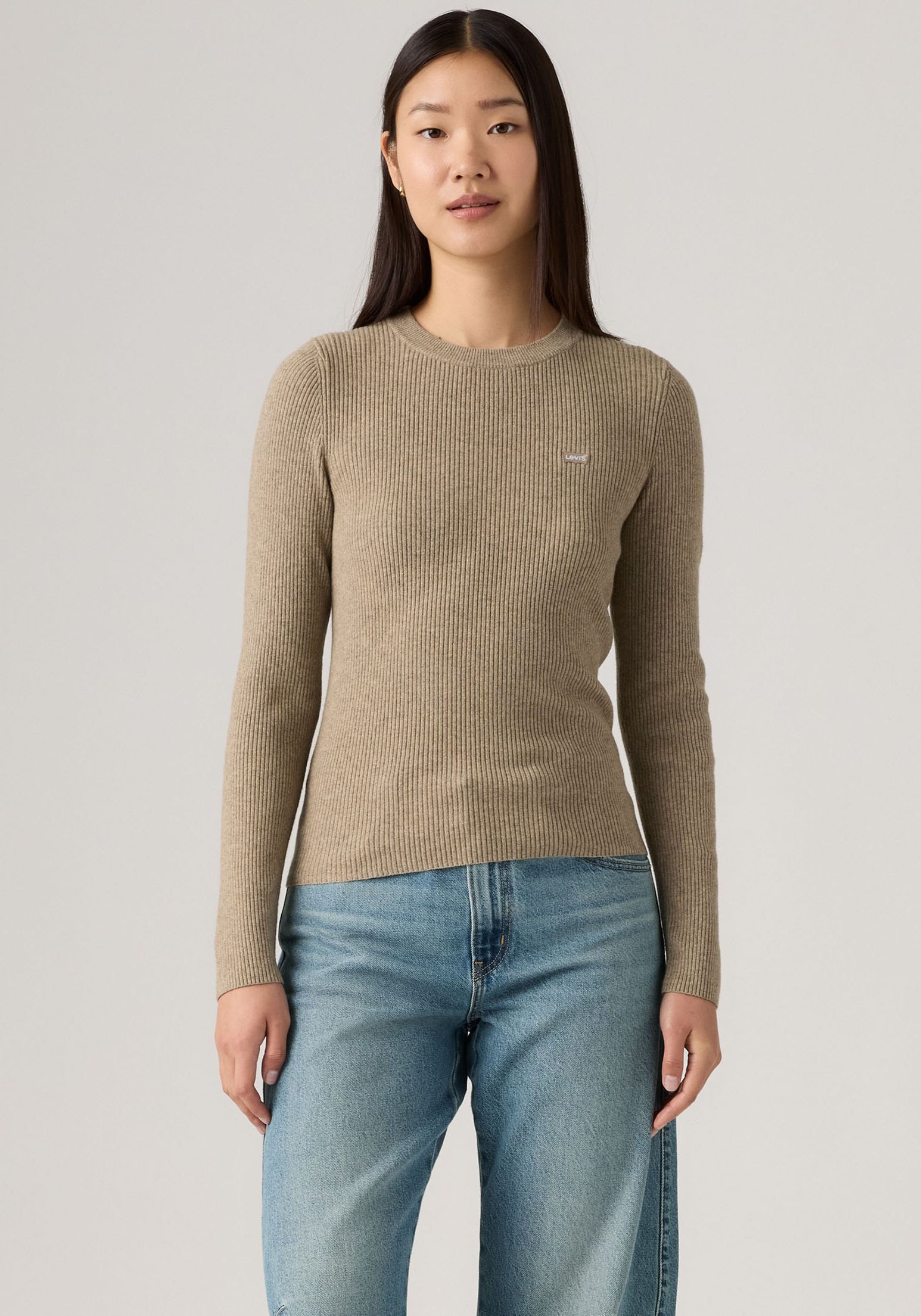 Levi's® Rundhalspullover »RIB CREW SWEATER« Geripptes Strickmuster