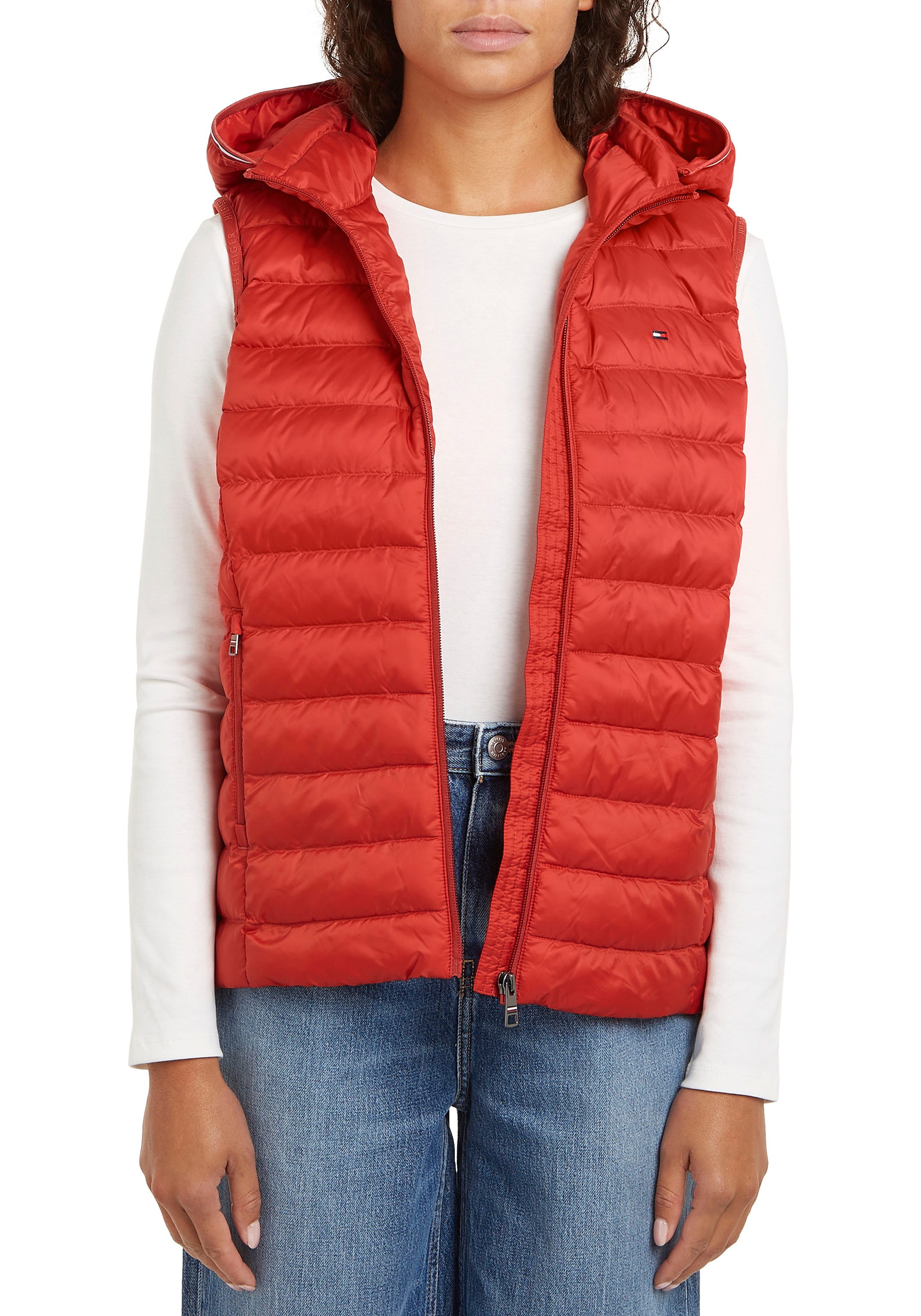 Tommy Hilfiger Steppweste »LW PADDED GLOBAL STRIPE VEST«, (Global Serie TH WOMEN), mit Elastic-Band