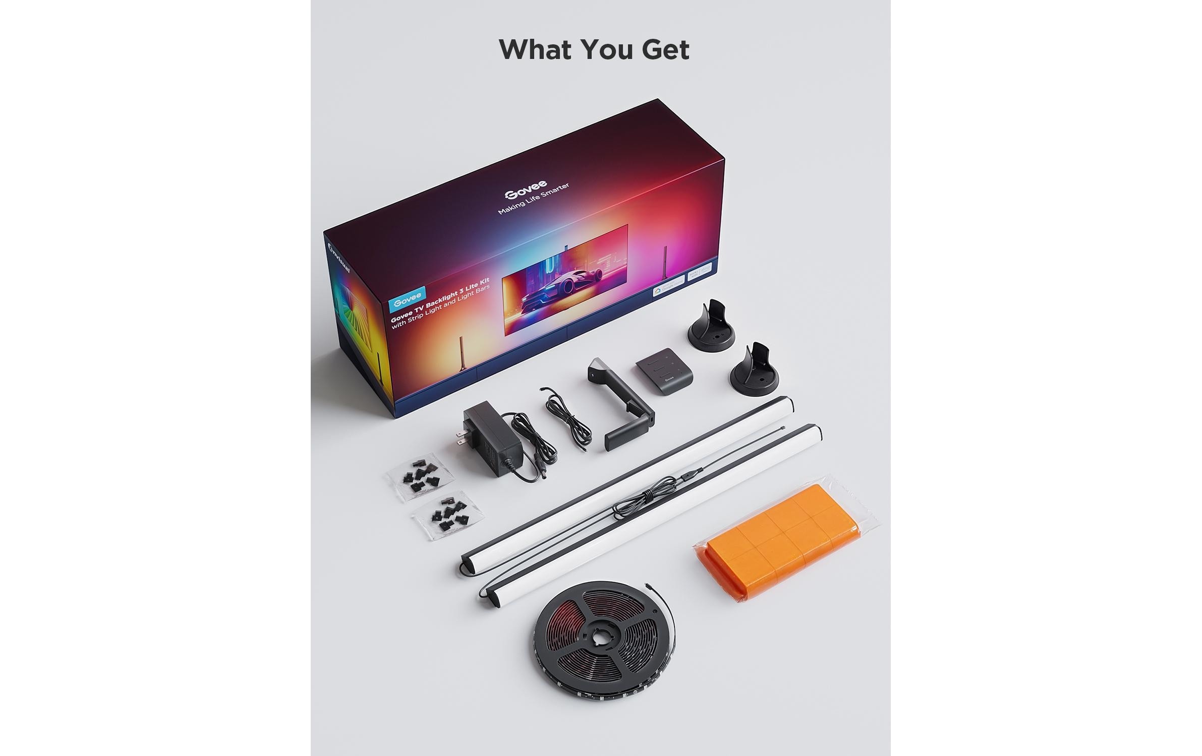 Govee LED Lichtleiste »Govee Kit 2 T3 Cam, RGBIC, WiFi + BT«, 30 flammig