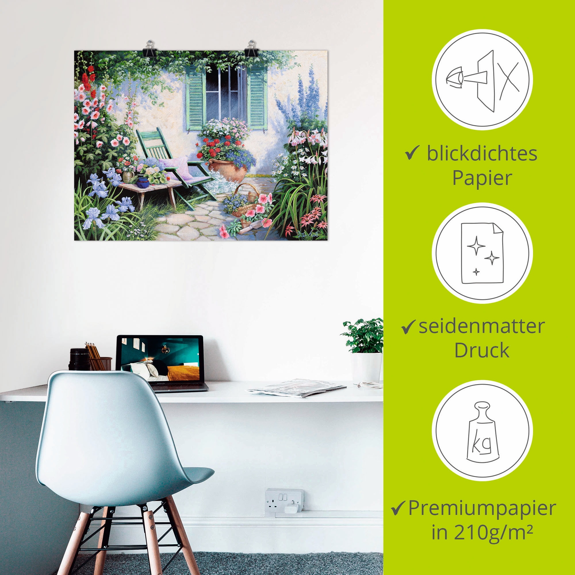 Artland Wandbild »Ein schöner Platz«, Garten, (1 St.), als Leinwandbild, Poster in verschied. Grössen
