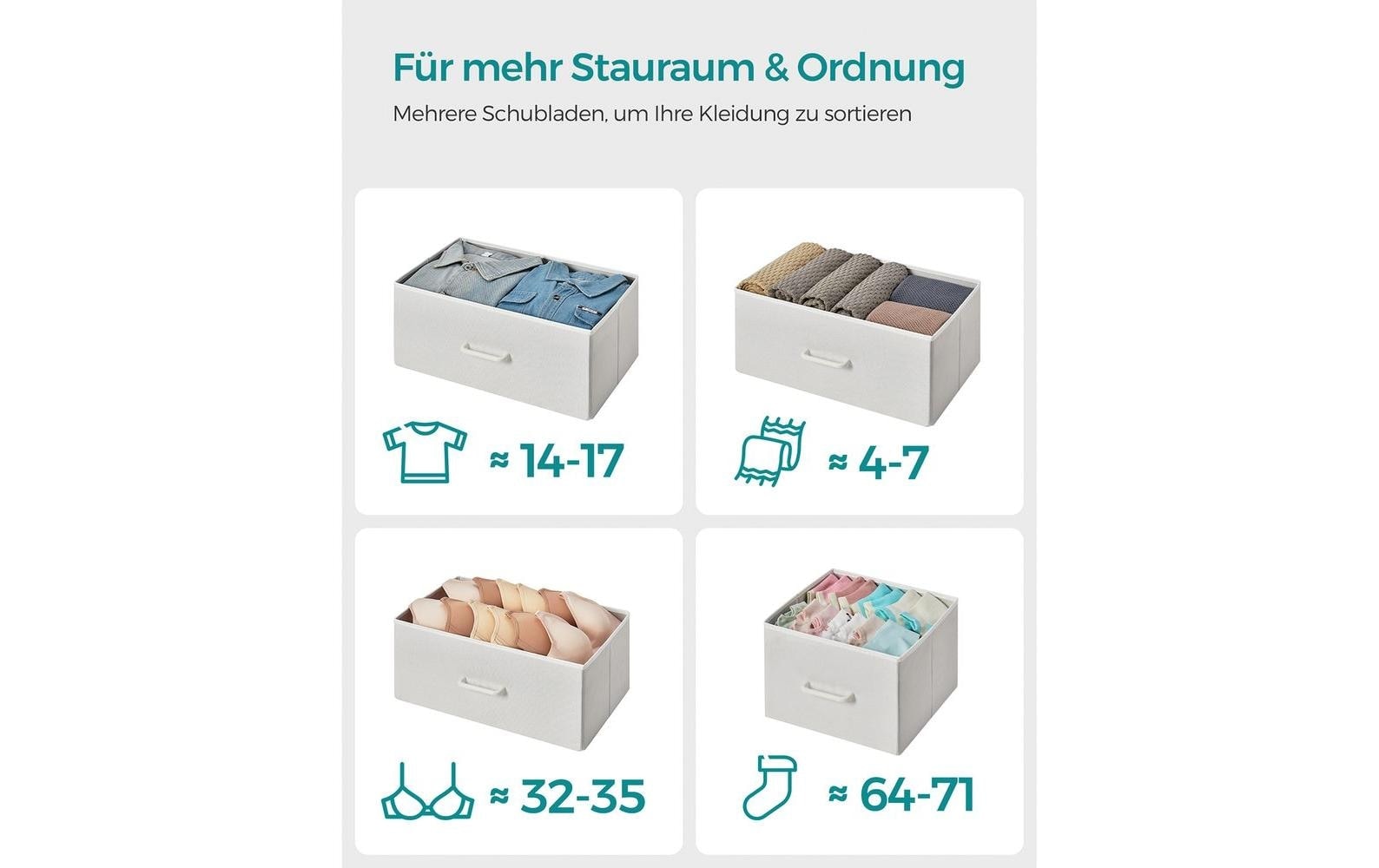 SONGMICS Kommode »mit 7 Schubladen 98 x 85 cm Weiss«