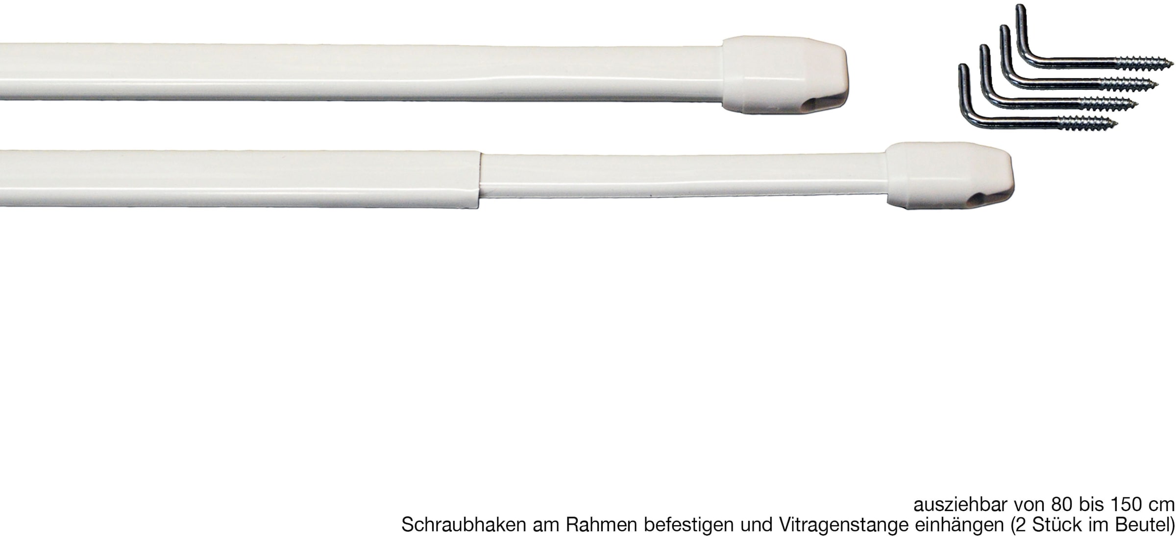 GARESA Vitragenstange »Vitragenstange "11 mm"«, ausziehbar-Fixmass