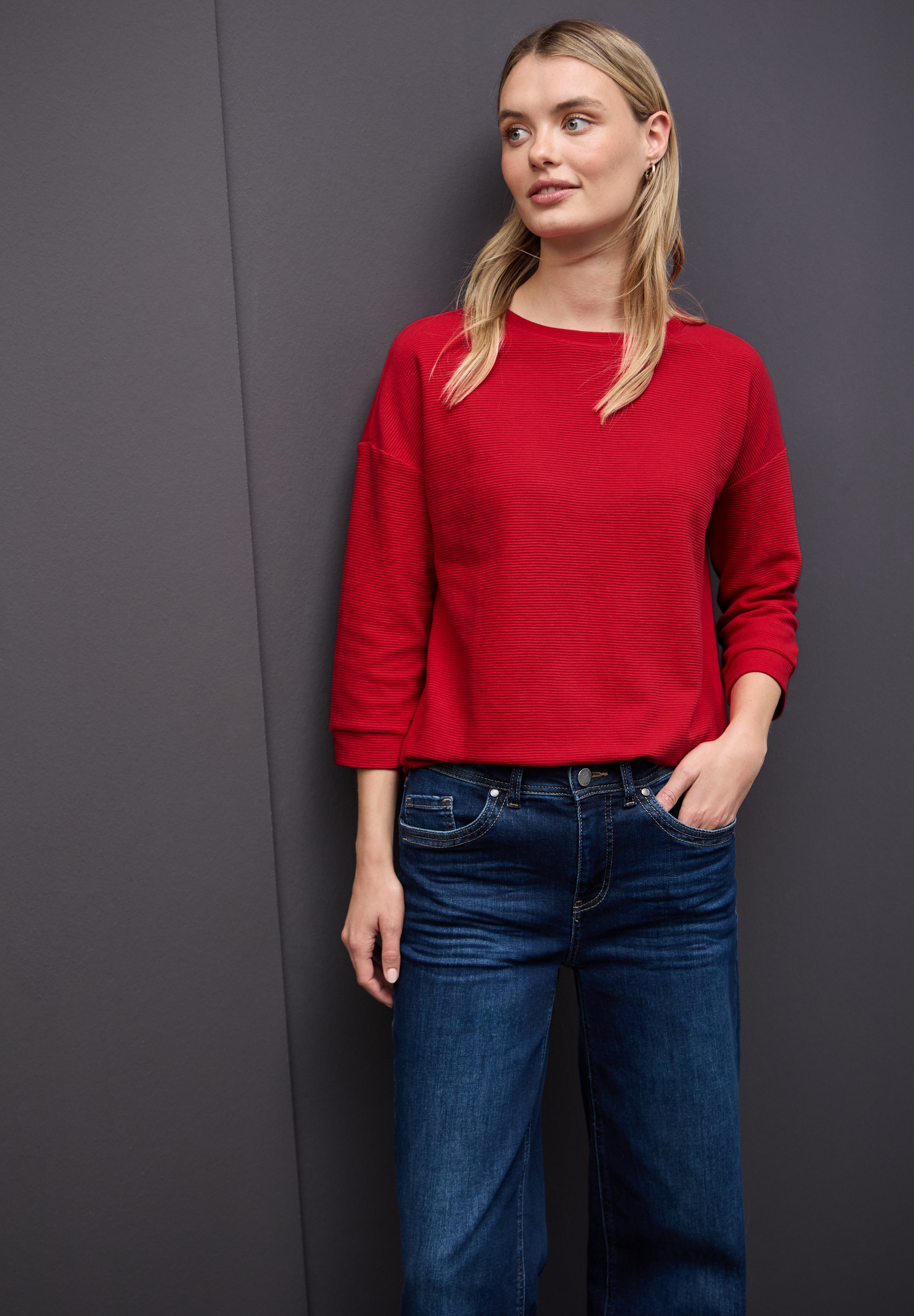 STREET ONE 3/4-Arm-Shirt mit Tunnelzug am Saum