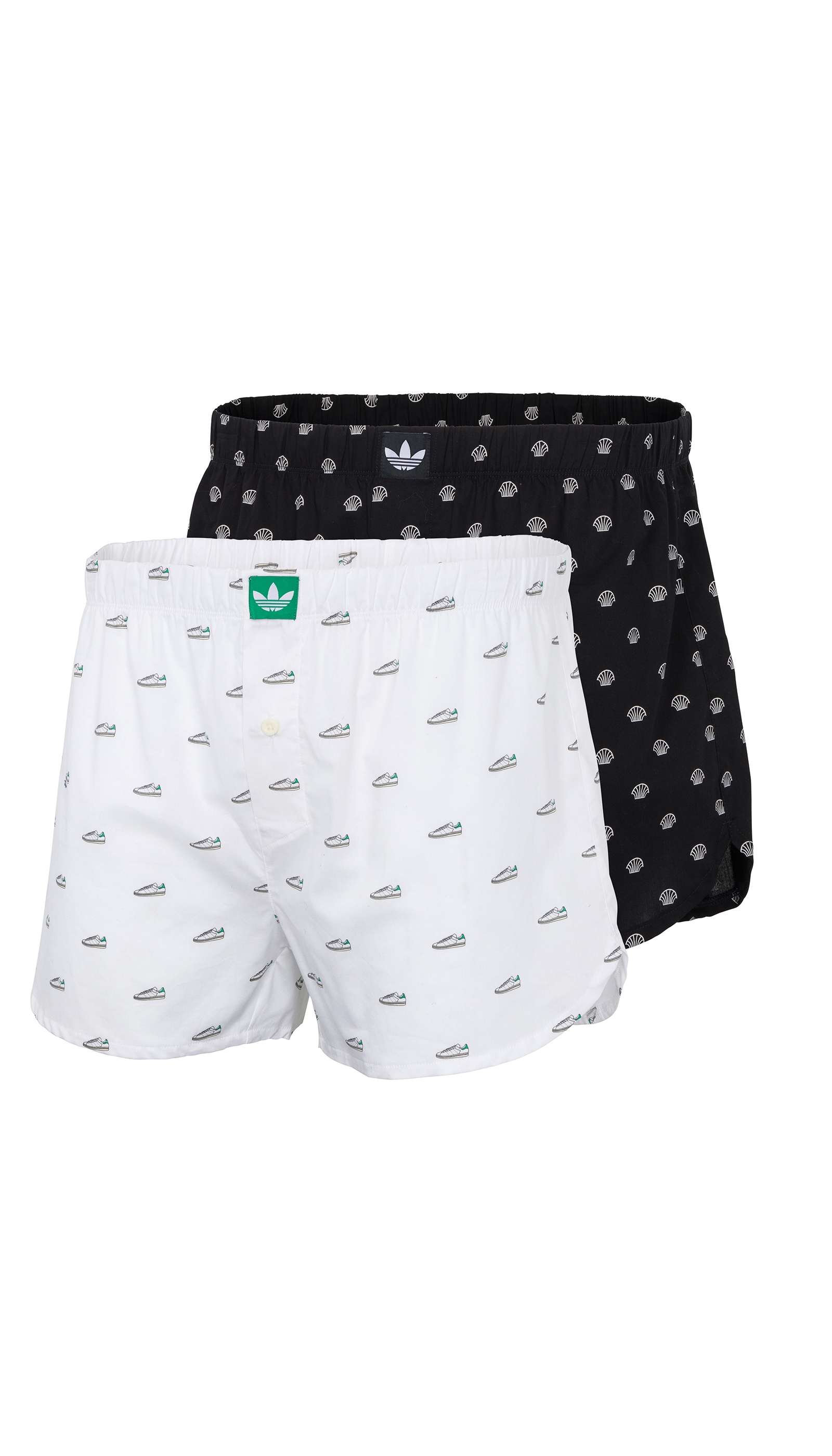 adidas Originals Boxershorts »Comfort Cotton Woven« 2er-Pack, Baumwolle, weit, Gummizug, Allover-Print, weich, atmungsaktiv