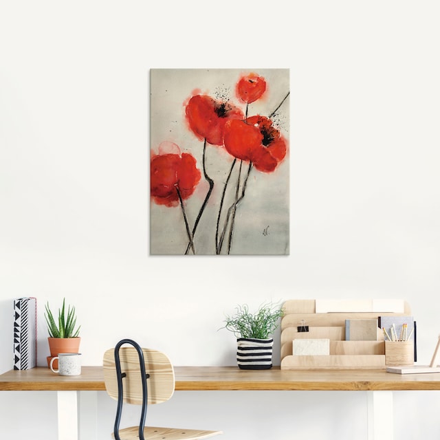 Artland Glasbild »Roter Mohn«, Blumen, (1 St.), in verschiedenen Grössen  online shoppen | Jelmoli-Versand