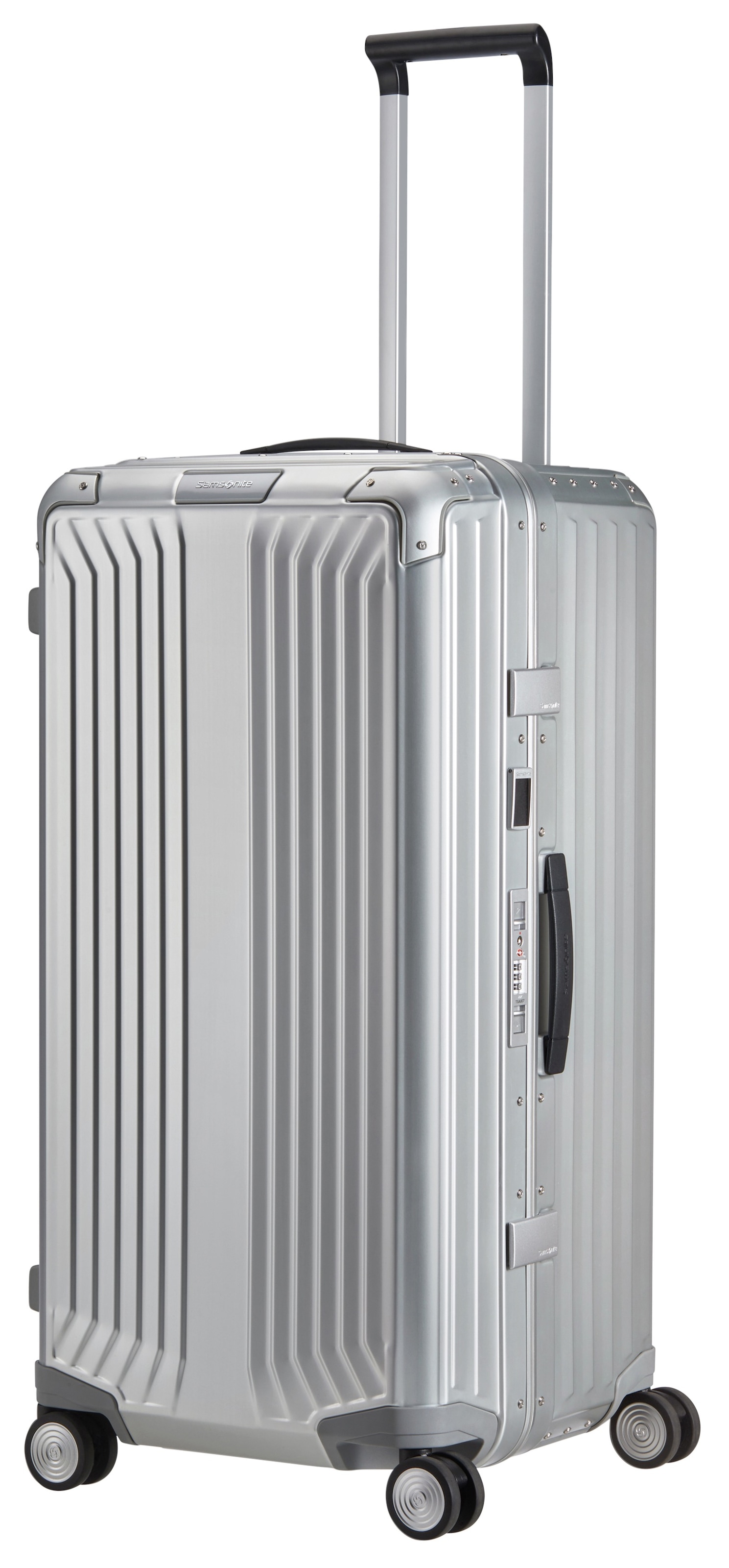 Samsonite Hartschalen-Trolley »LITE-BOX ALU TRUNK, verschiedene Grössen und Farben«, 4 Rollen, Koffer gross Aufgabegepäck Reisegepäck TSA-Schloss