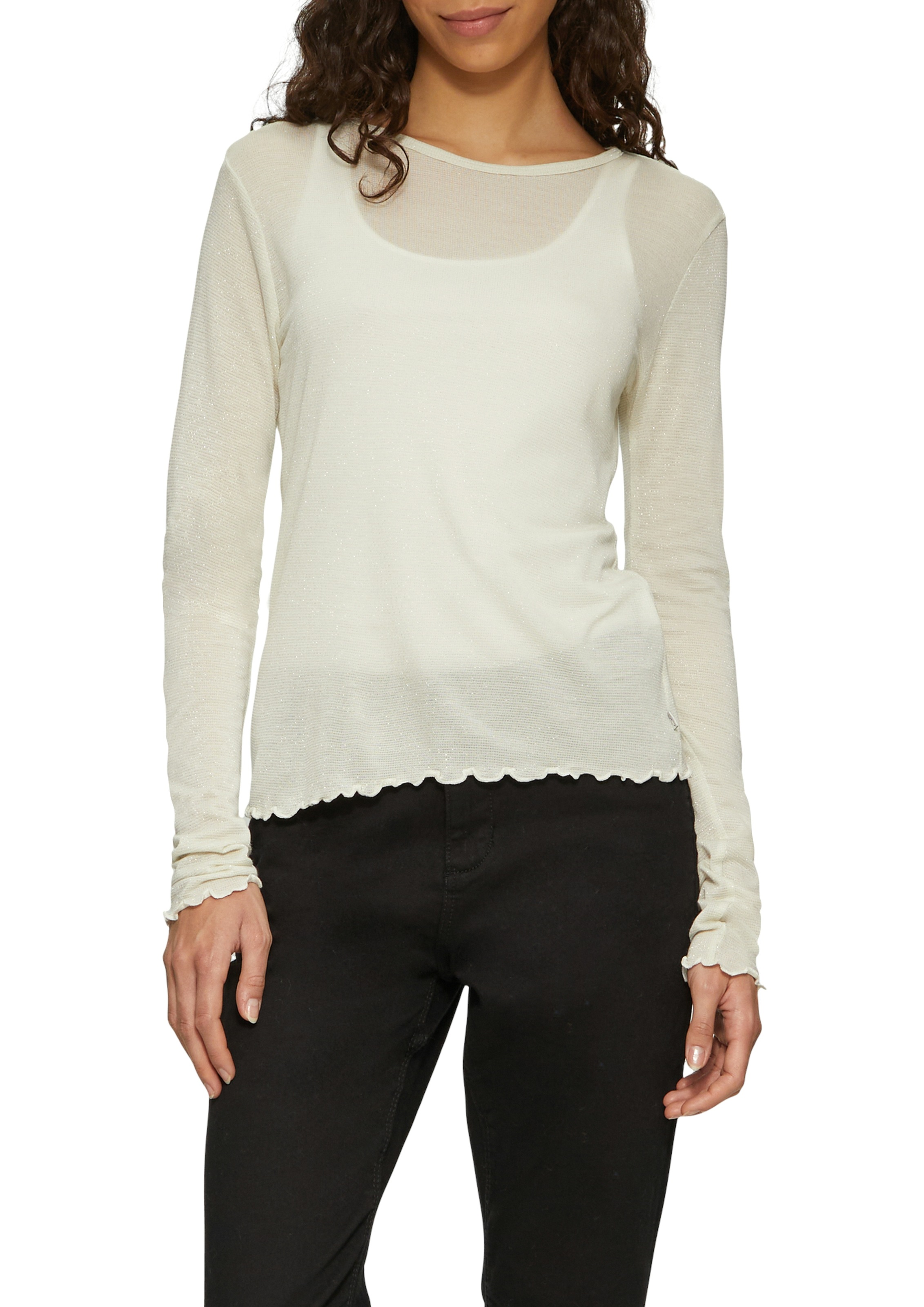 QS Longsleeve mit metallisierten Fasern