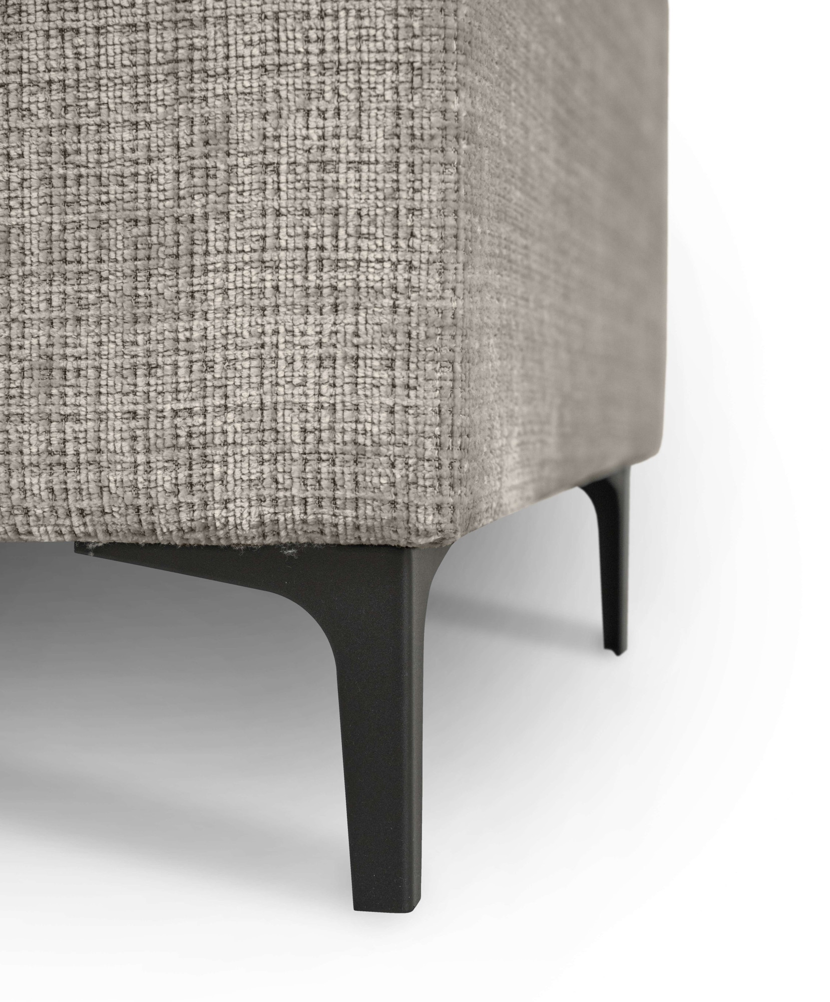 Places of Style Ecksofa »Polsterecke Oland, Struktur, Flachgewebe, Luxus-Microfaser, Boucle«, L-Form, 280 cm, Wellenunterfederung, Skandi-Design, Metallfüsse