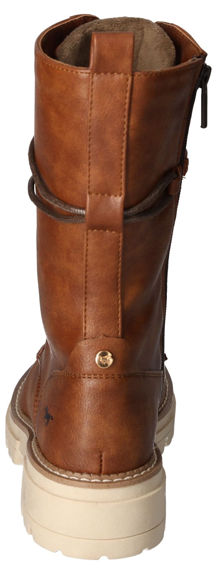 Mustang Shoes Schnürstiefelette, Reissverschluss-Boots, Schnürboots, Kurz-Stiefel mit Blockabsatz