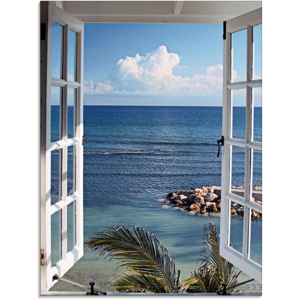 Artland Glasbild »Fenster zum Paradies«, Fensterblick, (1 St.)