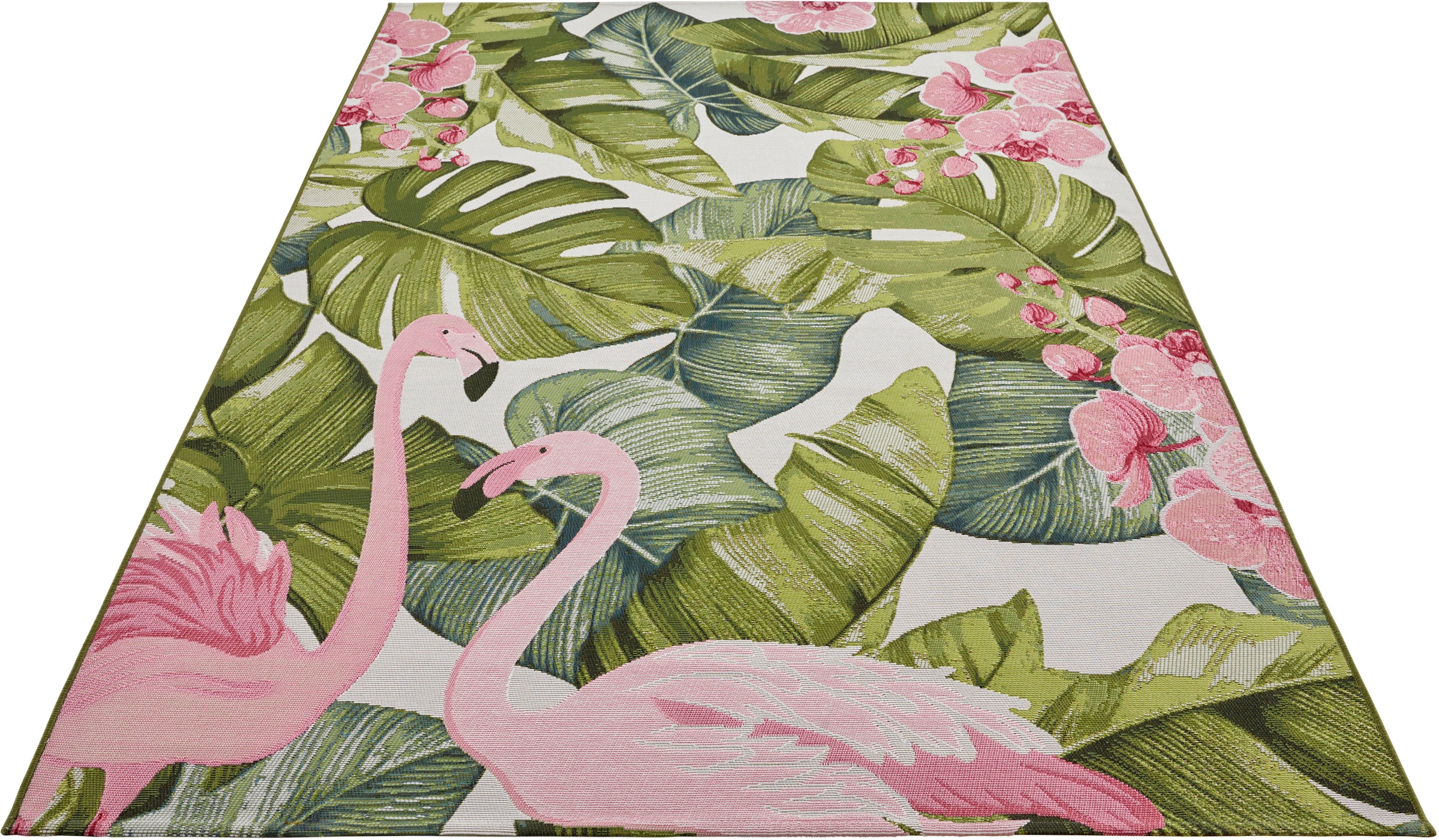 HANSE Home Outdoorteppich »Tropical Flamingo«, rechteckig, 3 mm Höhe, In-& Outdoor, Teppich, Wetterfest, Balkon, Garten, Wohnzimmer, Floral