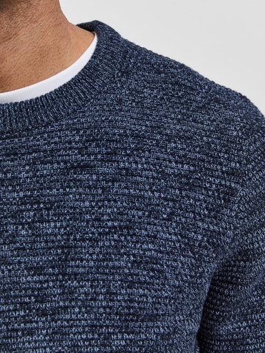 SELECTED HOMME Rundhalspullover »SLHVINCE LS KNIT BUBBLE CREW NECK NOOS«
