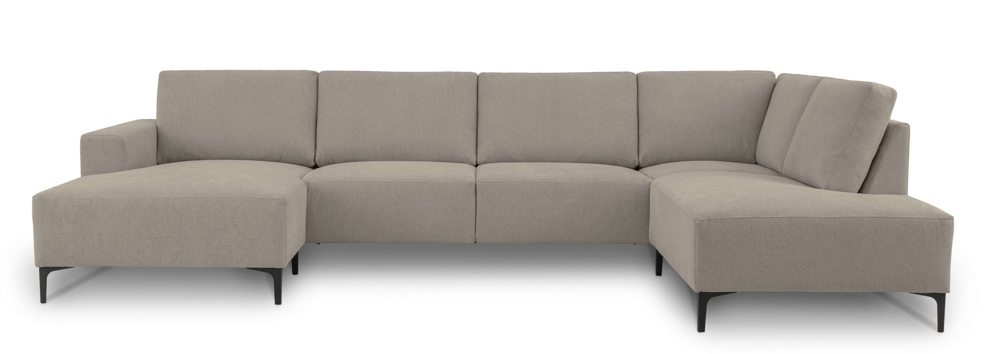 Home affaire Wohnlandschaft »Tournon U-Form, XXL Sofa, Breite 333 cm, Webstoff, Chenille«, Designsofa im nordischen Stil, Wellenunterfederung, Metallfüsse
