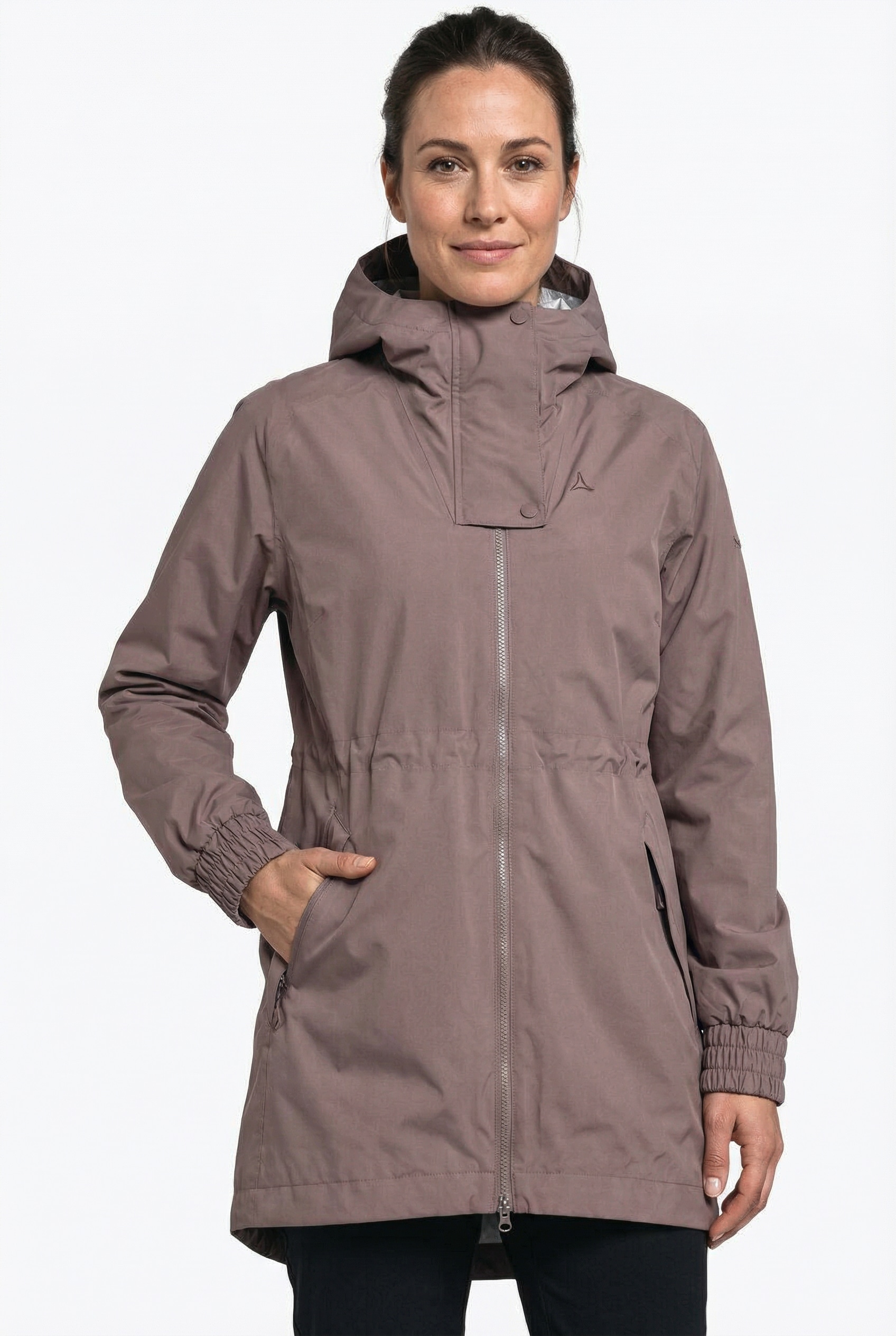Schöffel Twilight Mauve Parka "Parka Style Bohorok Wms" Oversize-Passform Mit Raglanärmeln, Taillenzug