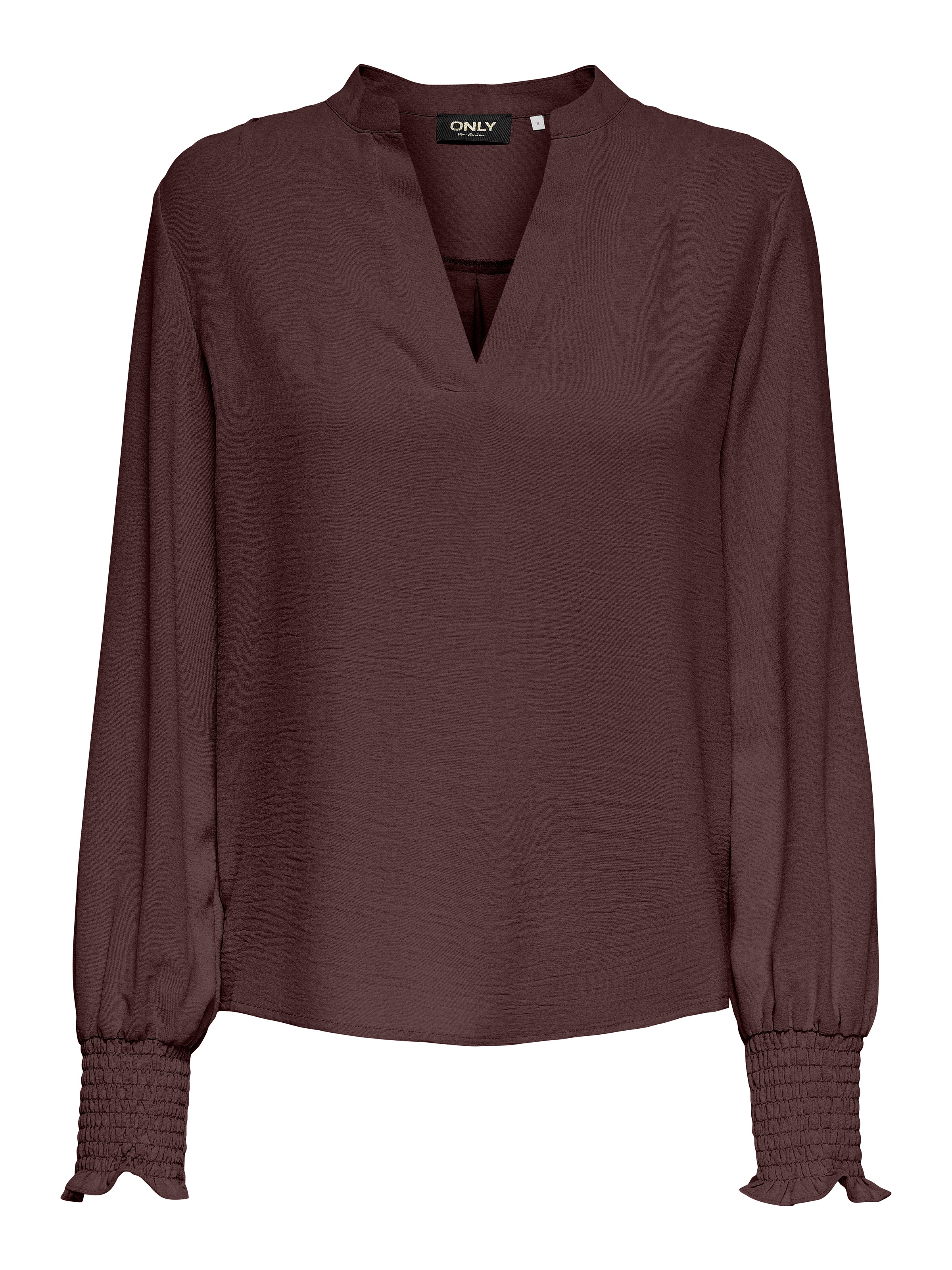 ONLY Blusenshirt »ONLMETTE V-NECK LS SMOCK TOP NOOS WVN«