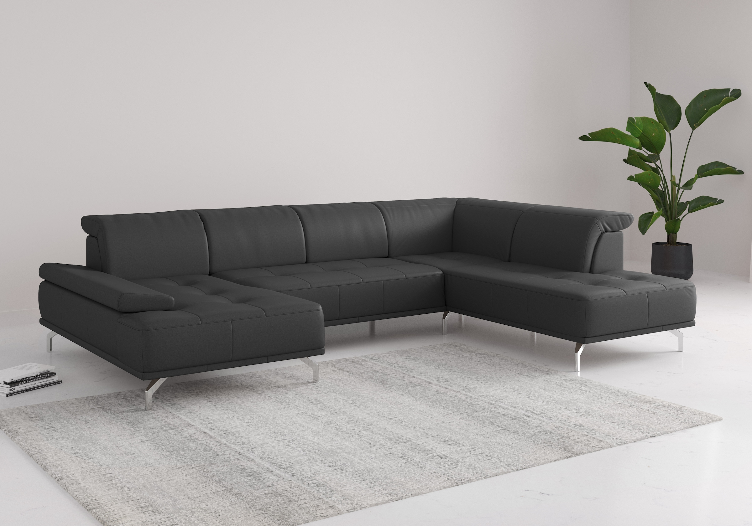 Home affaire Wohnlandschaft "Caluna" Inkl.Sitztiefenverstellung, wahlweise mit Kopf- und Armteilverstellung