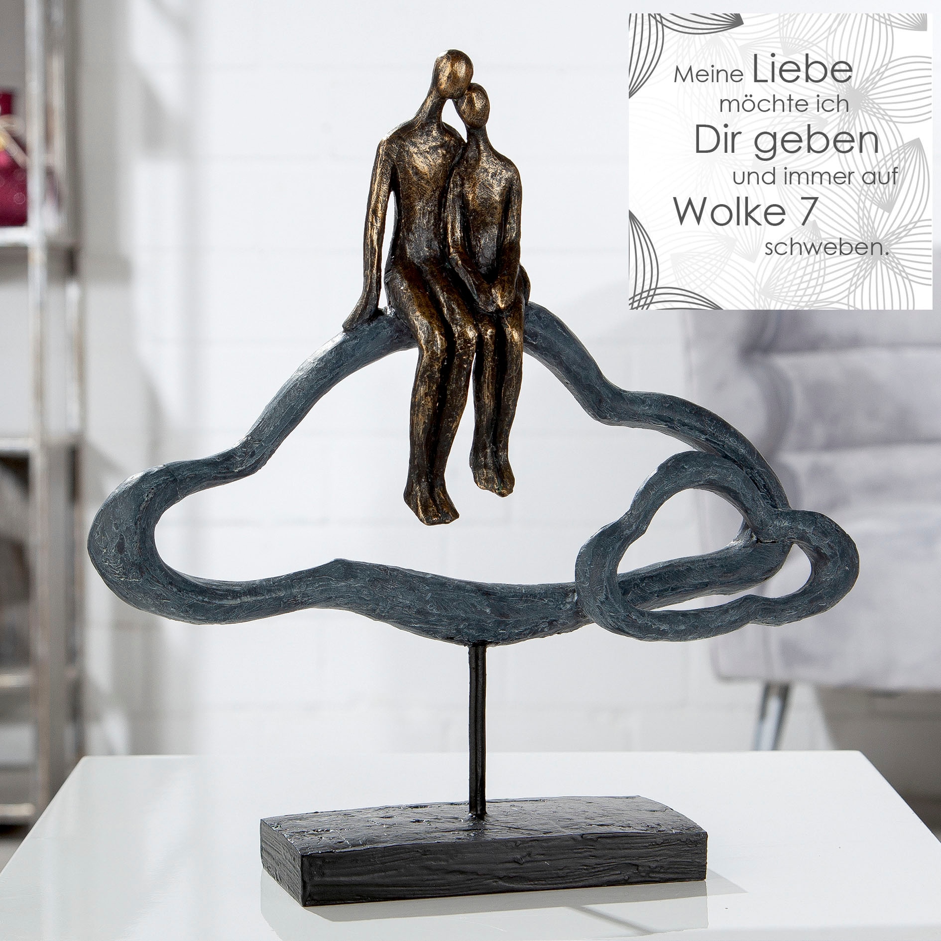 grau | »Skulptur online Gilde bestellen Jelmoli-Versand bronzefarben/grau«, Lovecloud, Dekofigur Casablanca by