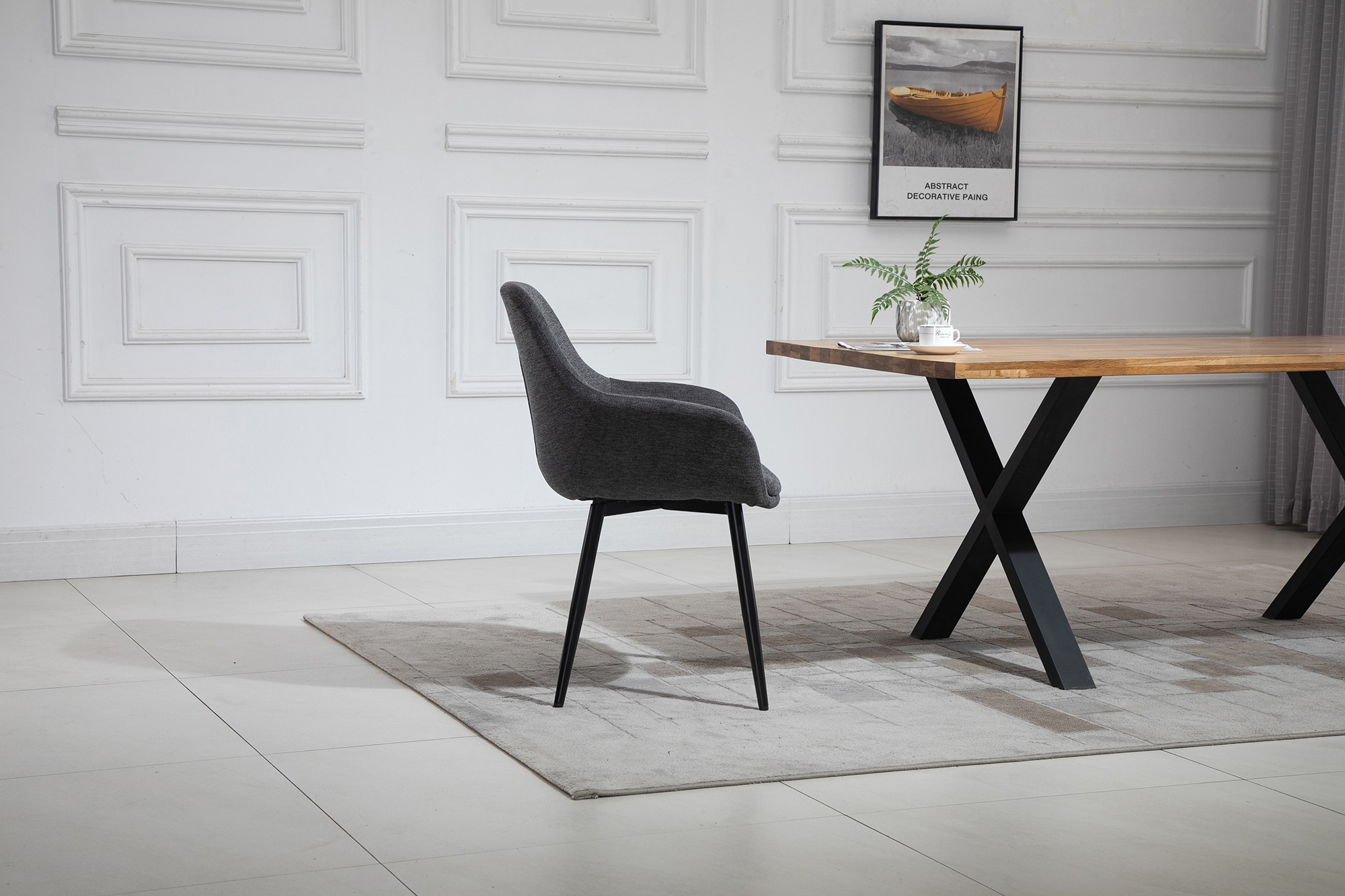 SalesFever Essgruppe »Essgruppe im schicken Stil«, (Set, 5 tlg.), 5-teiliges Set: Tischplatte mit seidenmattem OSMO Hartwachs-Öl behande