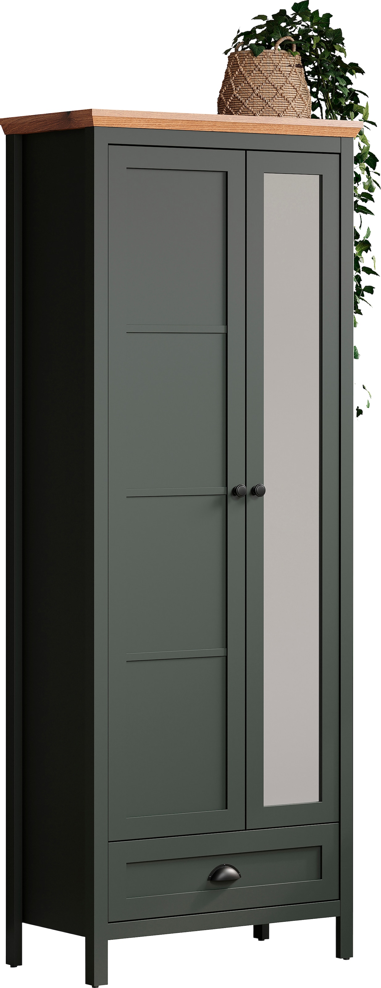 Home affaire Garderobenschrank »Vienna«, (1 St.), Kleiderschrank mit ausziehbarer Kleiderstange - (B/T/H) 77/39/198 cm