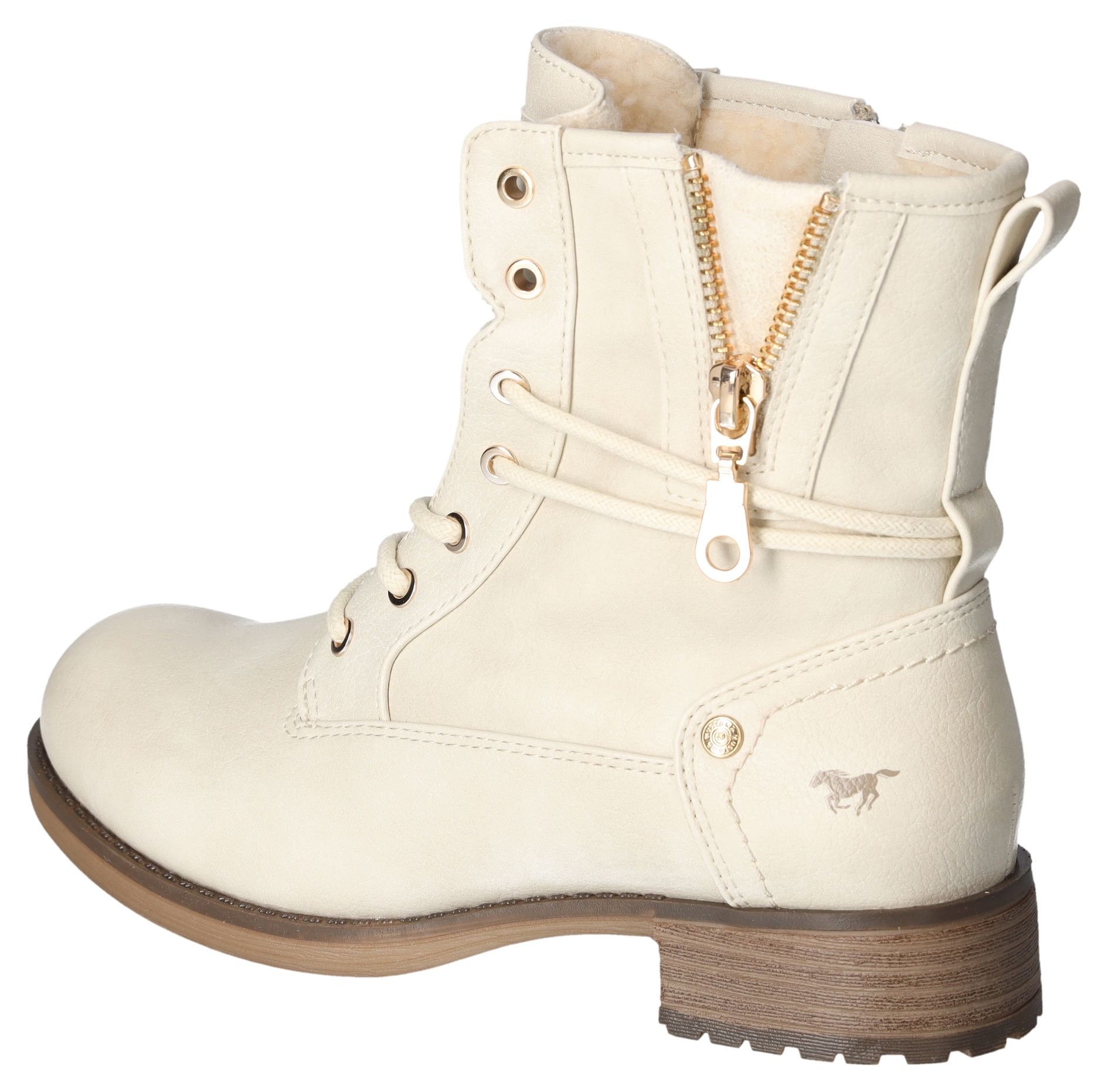 Mustang Shoes Winterboots, Schnürboots, Stiefelette, Blockabsatz, mit Reissverschluss