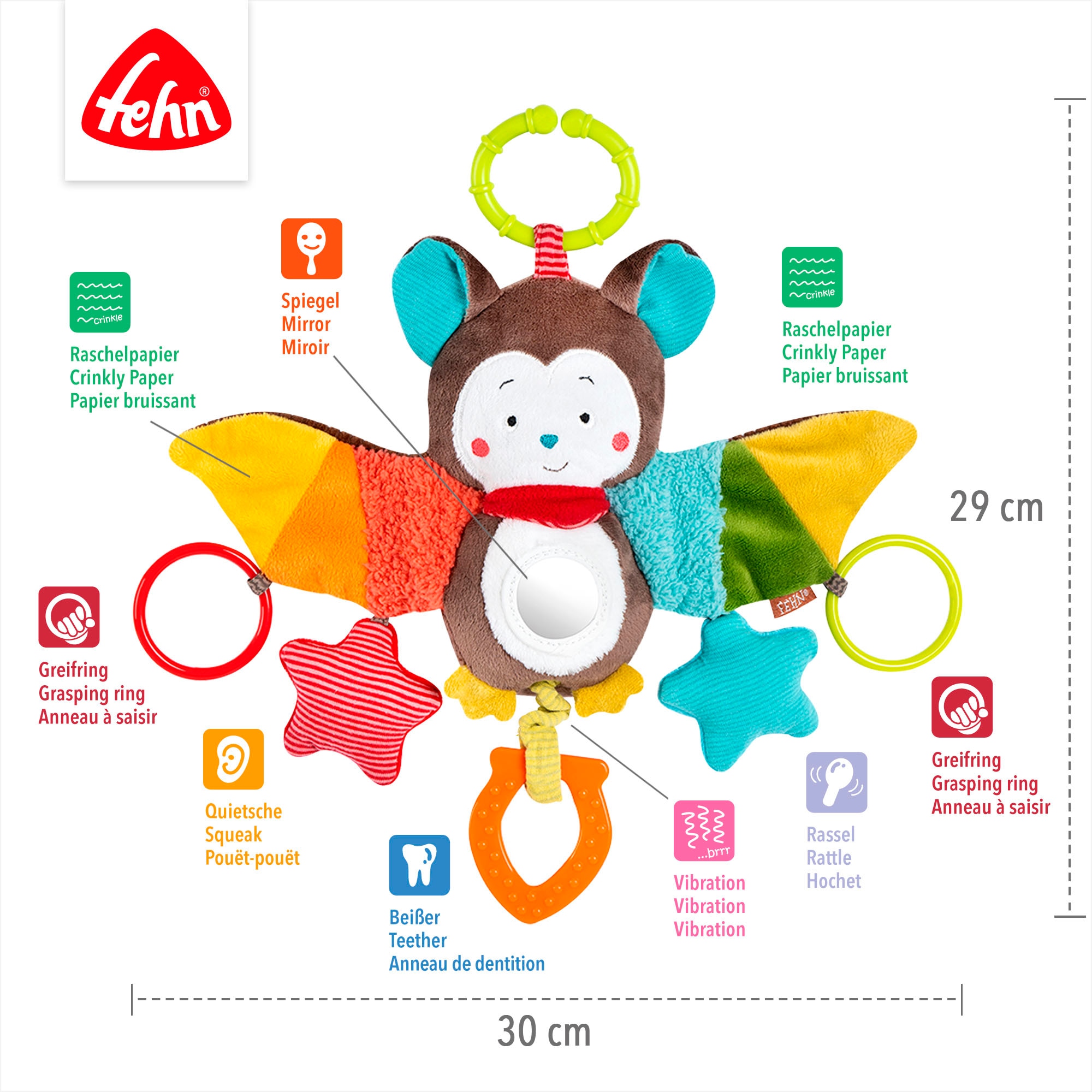 Fehn Greifspielzeug »Classic Stars, Activity-Fledermaus«