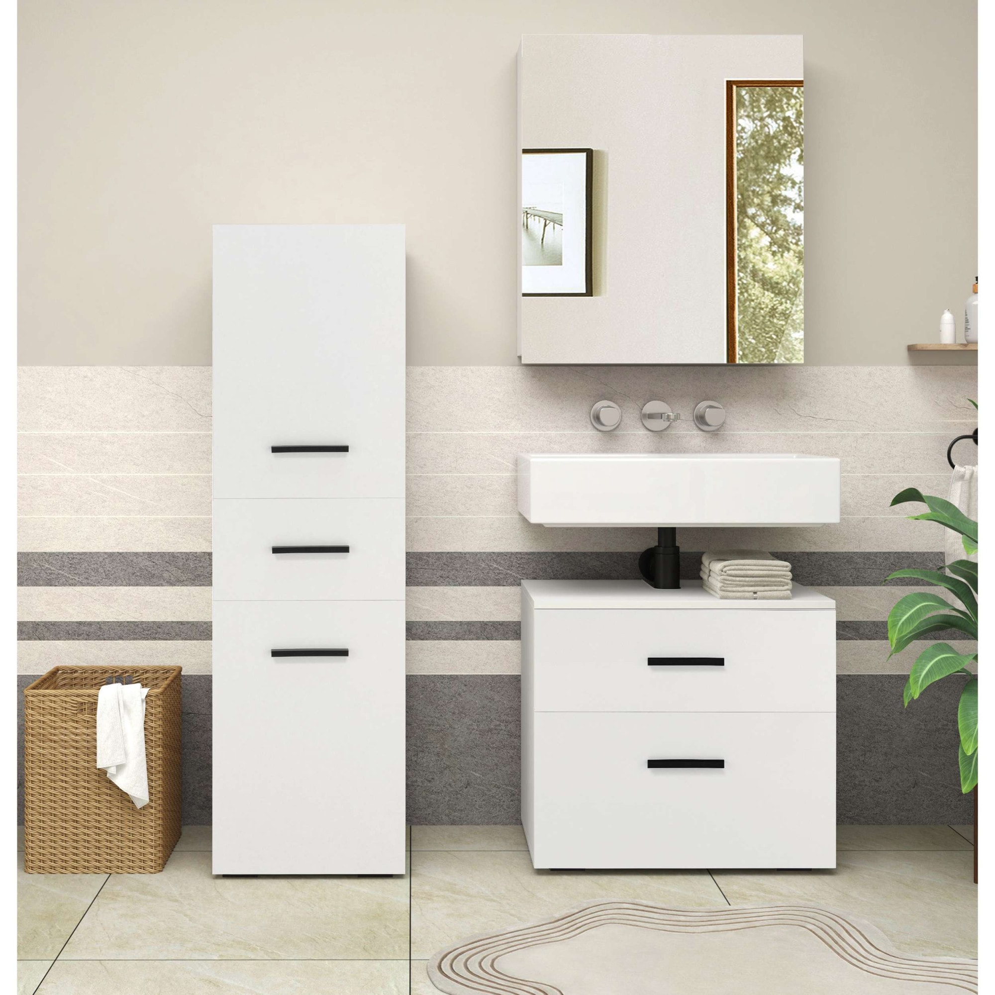 INOSIGN Midischrank »Skara«, verstellbarer Einlegeböden hinter jeder Tür, Breite 38 cm, Höhe 130 cm