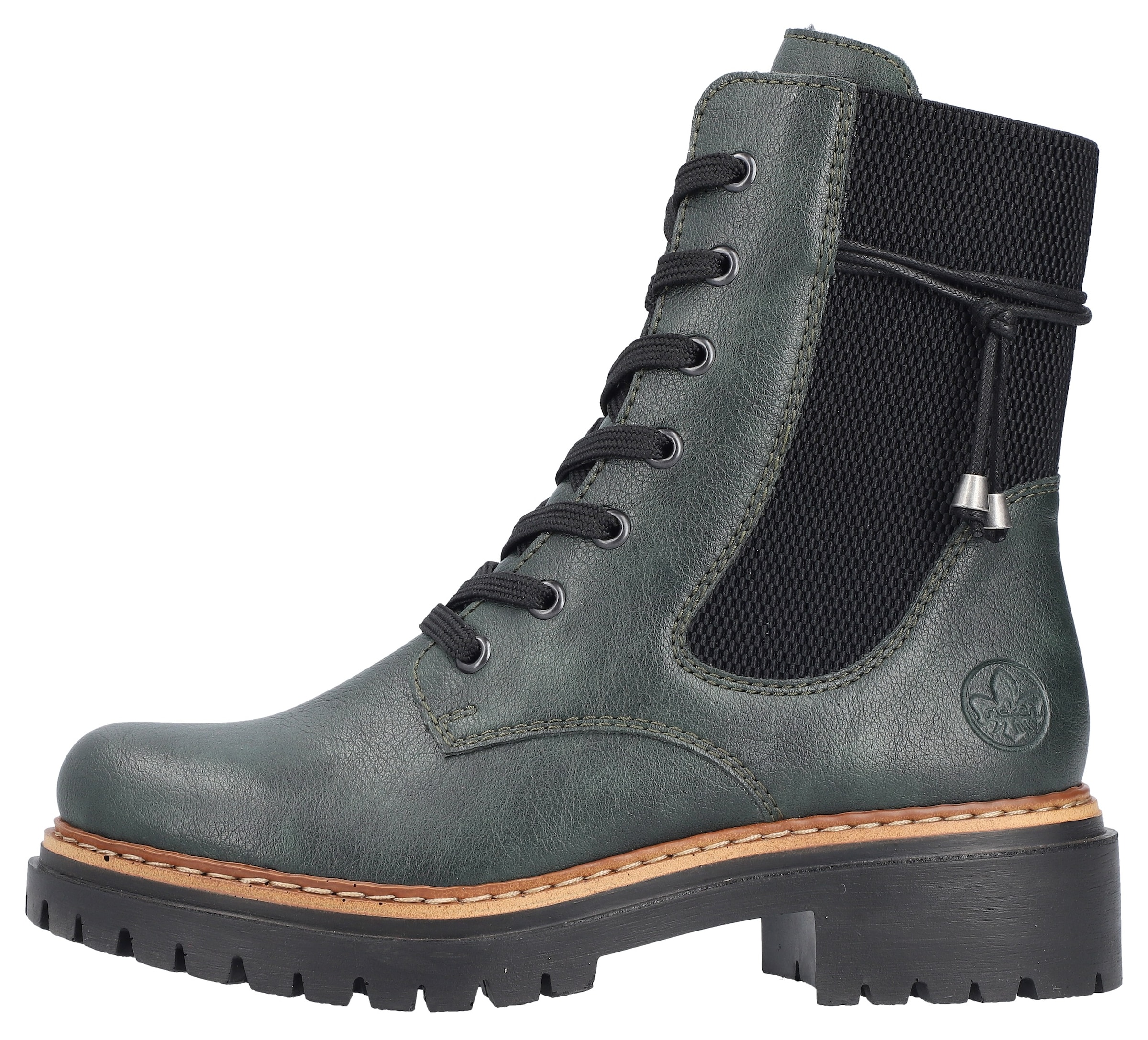 Rieker Winterstiefelette, Schnürstiefelette, Blockabsatz, Chelseaboots mit Innenreissverschluss