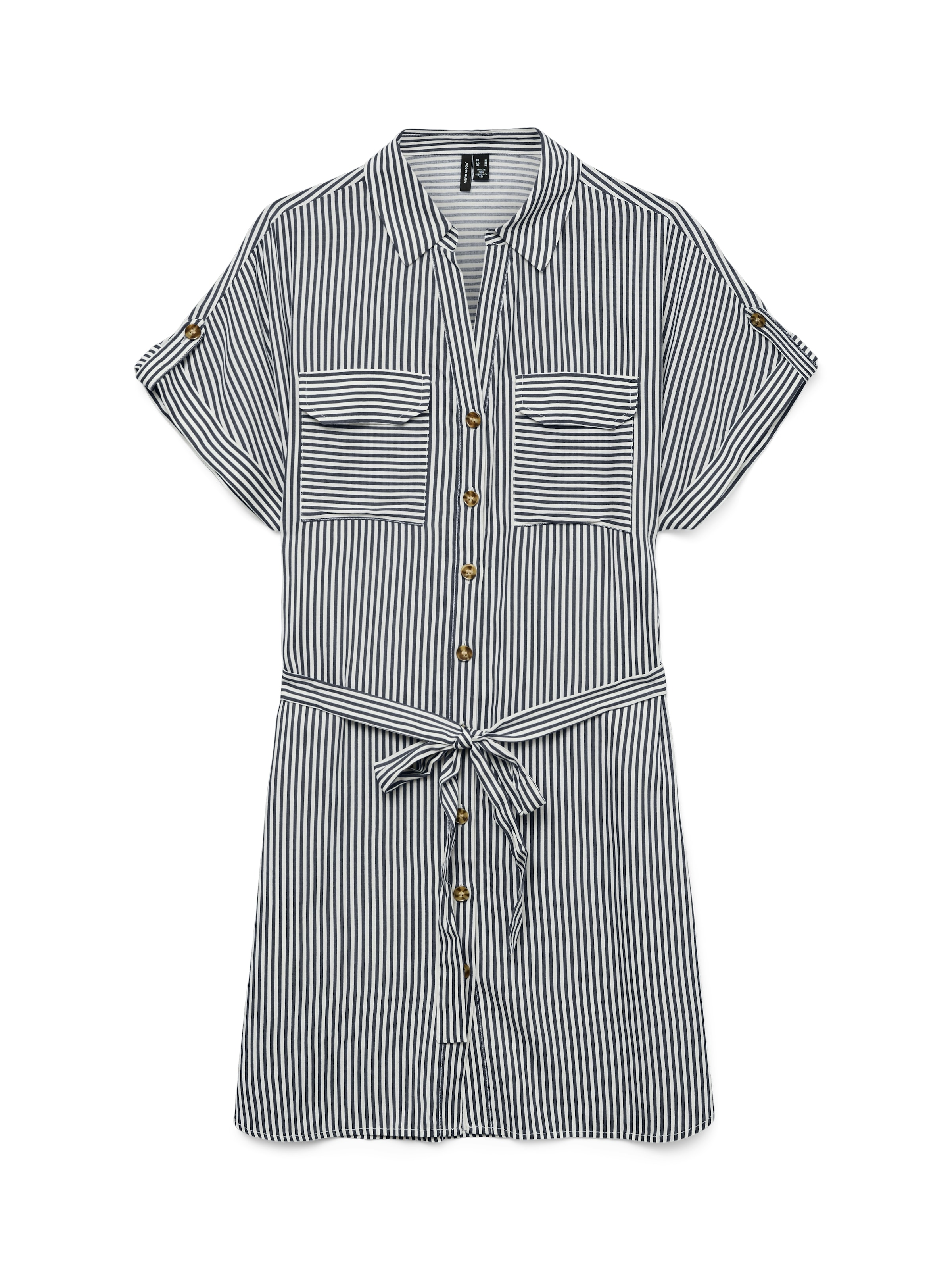 Vero Moda Midikleid »VMBUMPY SS SHORT SHIRT DRESS WVN GA NOOS«, Sommerkleid