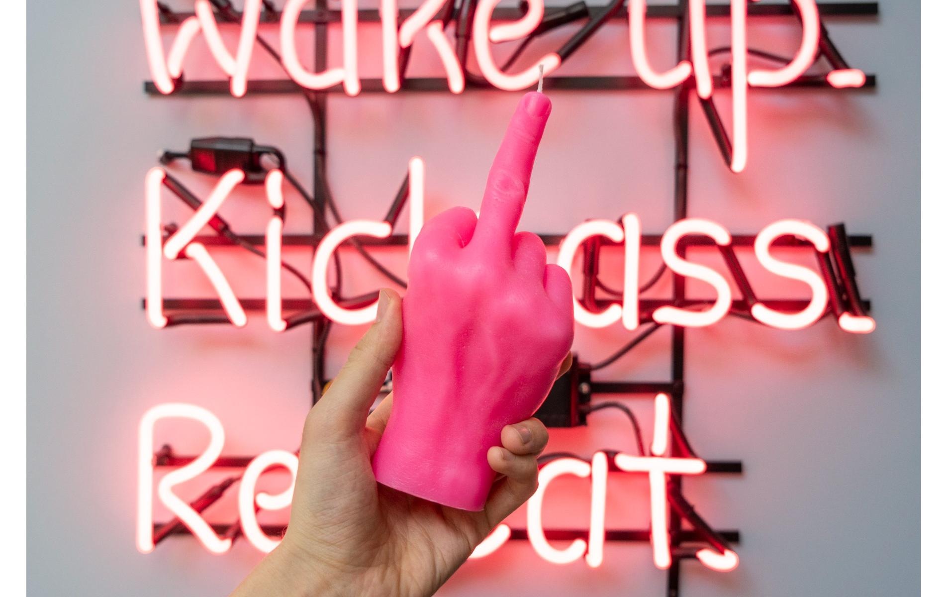 Formkerze »Mandatus Candle Hand F*ck you«