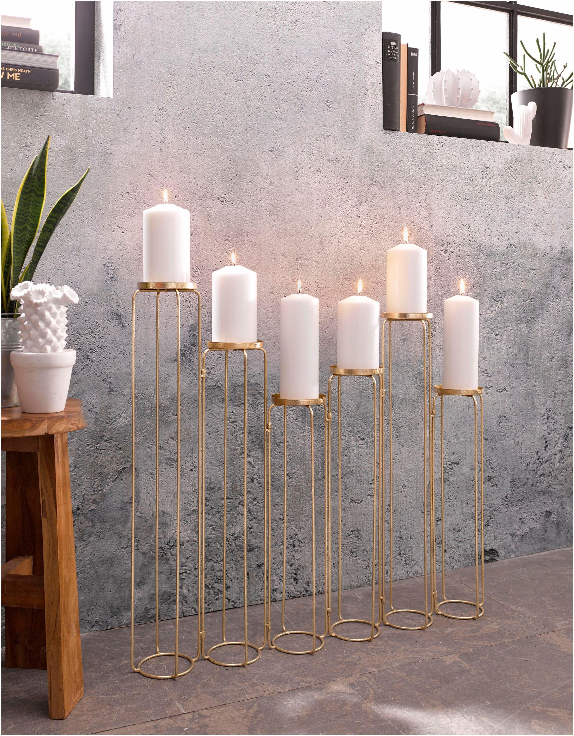 Leonique Kerzenständer »Mareesa«, (1 St.), aus Metall, für Stumpenkerzen, Höhe  ca. 65 cm, variabel stellbar