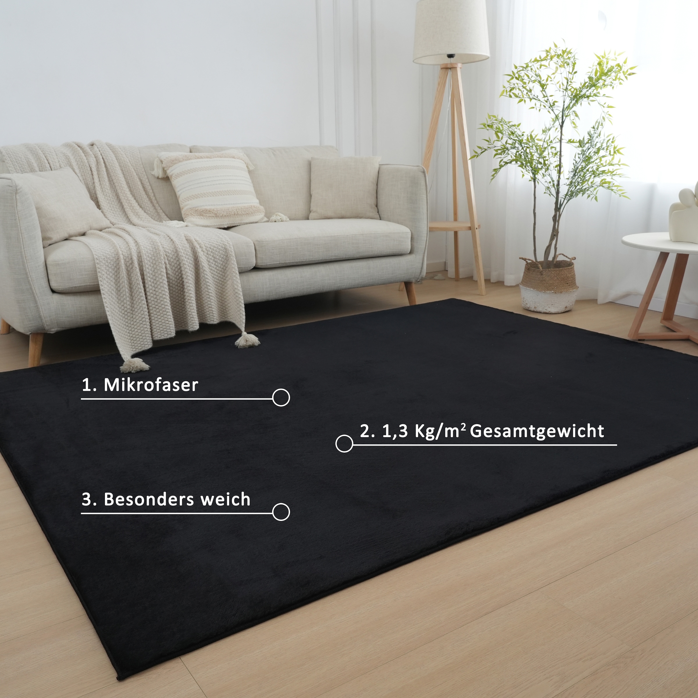 Leonique Fellteppich »Balu«, rechteckig, 20 mm Höhe, Kunstfell in Kaninchenfell Haptik, fussbodenheizungsgeeignet, pflegeleicht, ideale Teppiche für Wohnzimmer, Schlafzimmer, Esszimmer, Arbeitszimmer