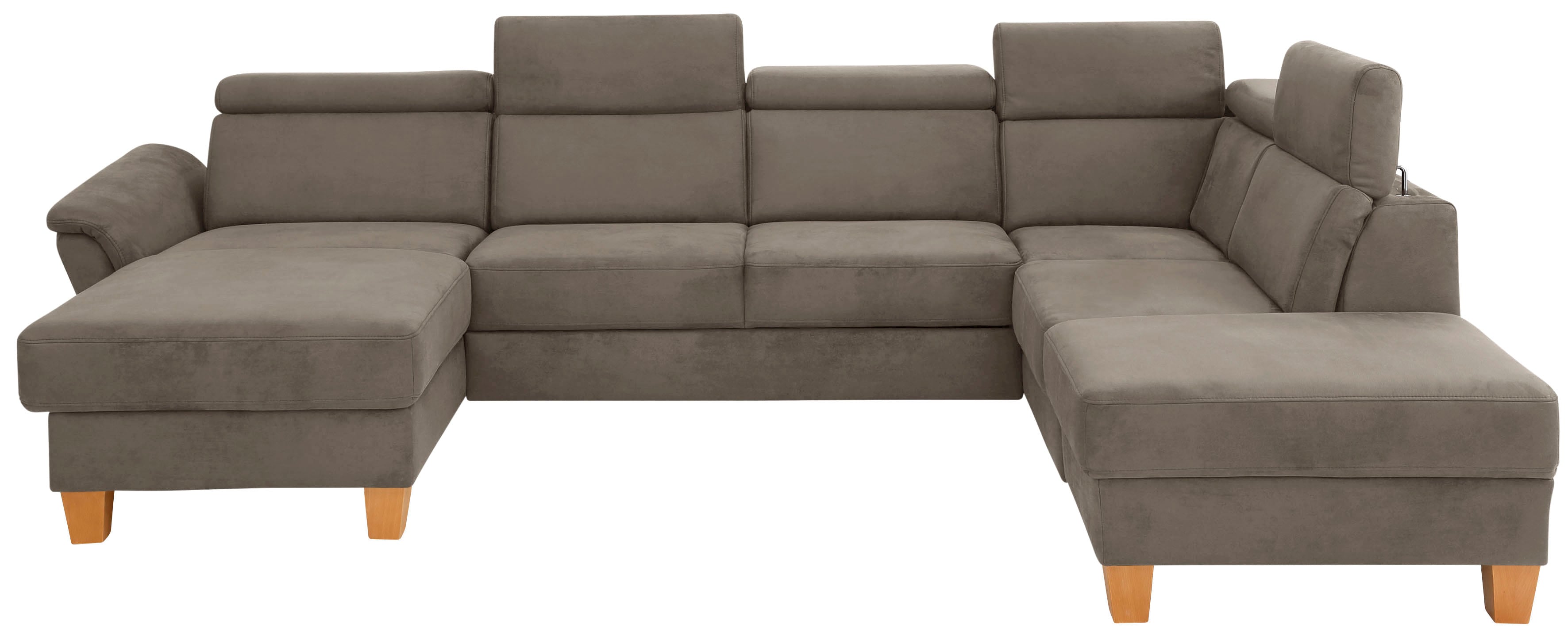 Home affaire Wohnlandschaft "Conville U-Form" Kopfteilverstellung wahlweise mit Bettfunktion und Bettkasten