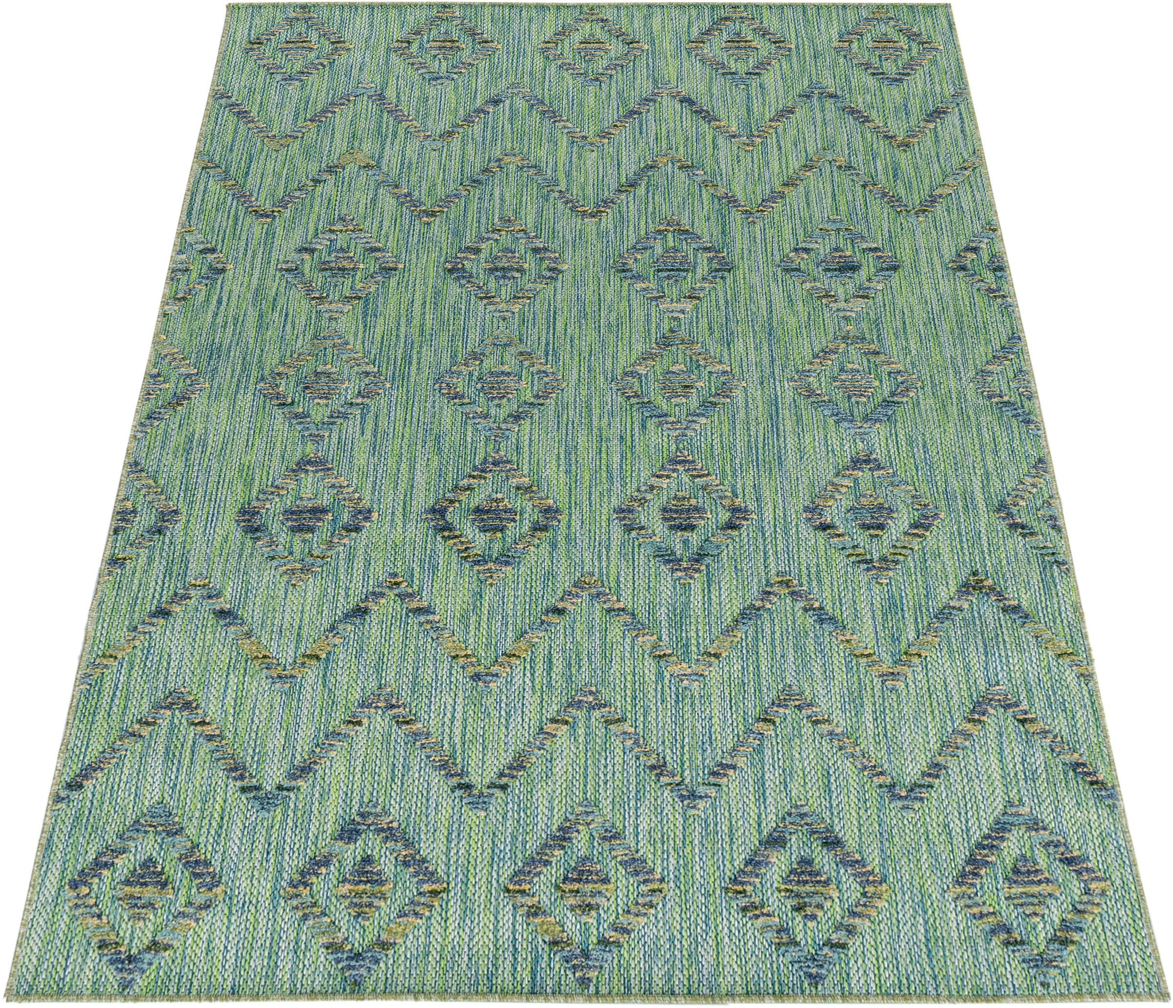 Ayyildiz Teppiche Teppich »BAHAMA 5152«, rechteckig, 8 mm Höhe, Läufer, Flachflor mit Hoch-Tief-Struktur, In-und Outdoor geeignet