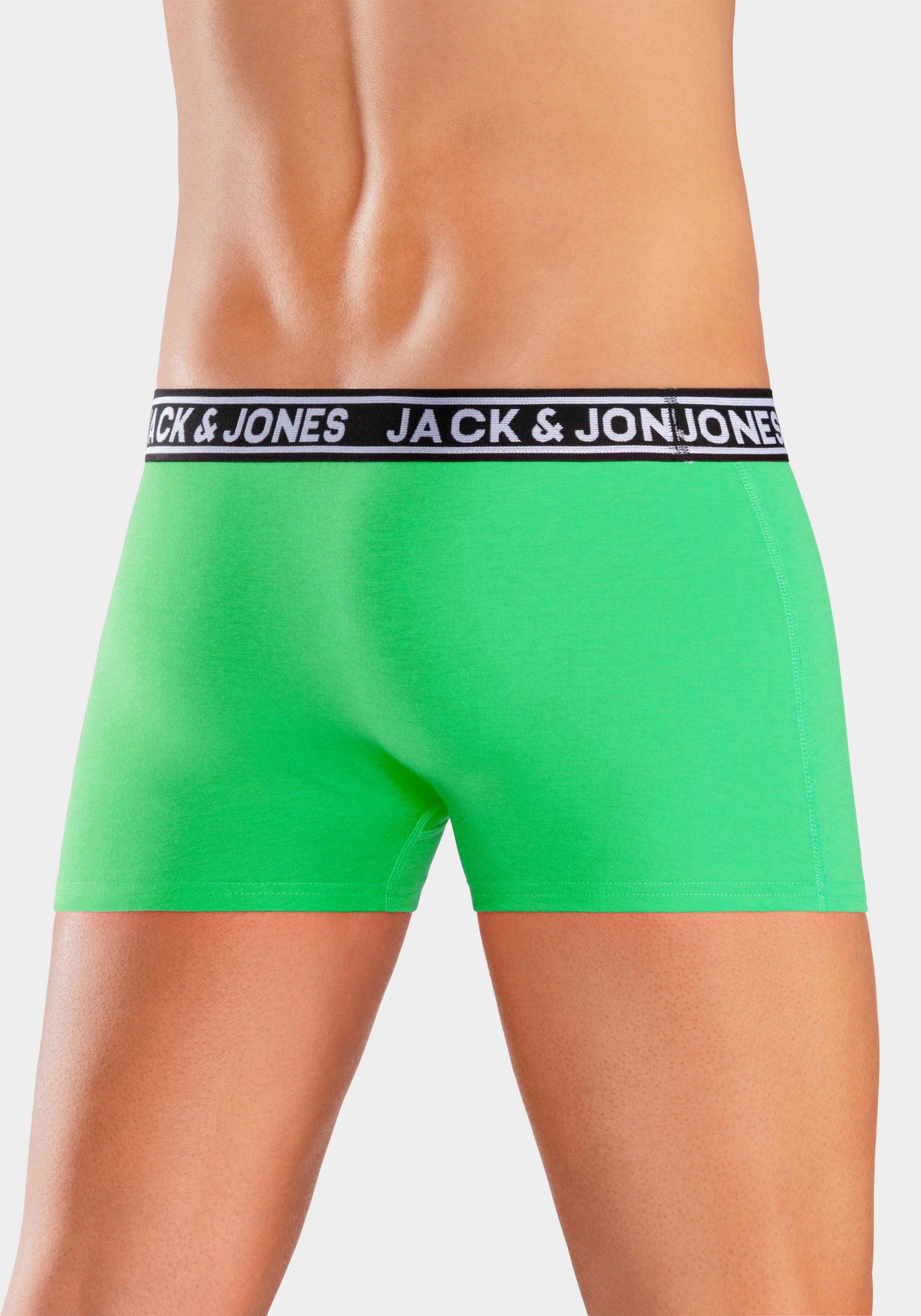 Jack & Jones Trunk »JACCRISP im 6er Pack mit Logobund und Stretchkomfort«, (Packung, 6 St.), unifarben mit Farbeinsatz, modisch, eng anliegend, Baumwollmischung