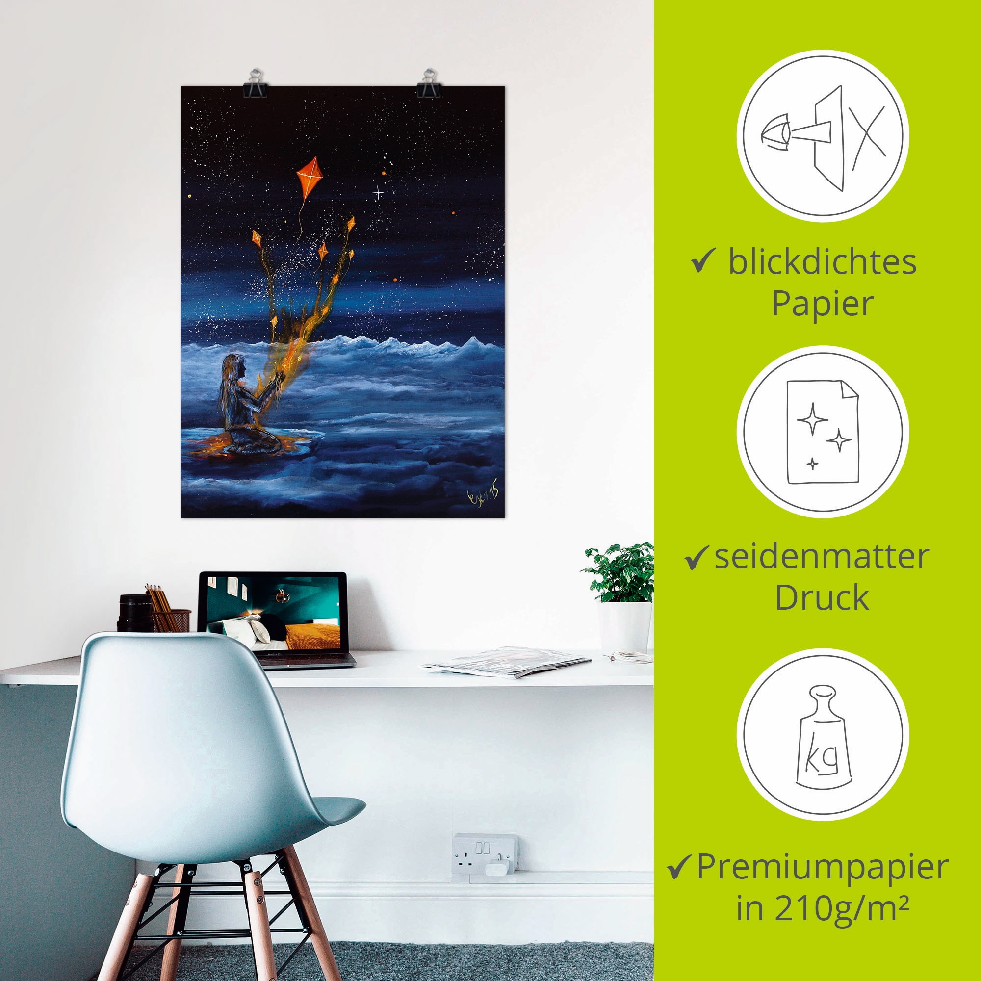 Artland Wandbild »Himmlische Drachen«, Dark Fantasy, (1 St.), als Poster, Wandaufkleber in verschied. Grössen