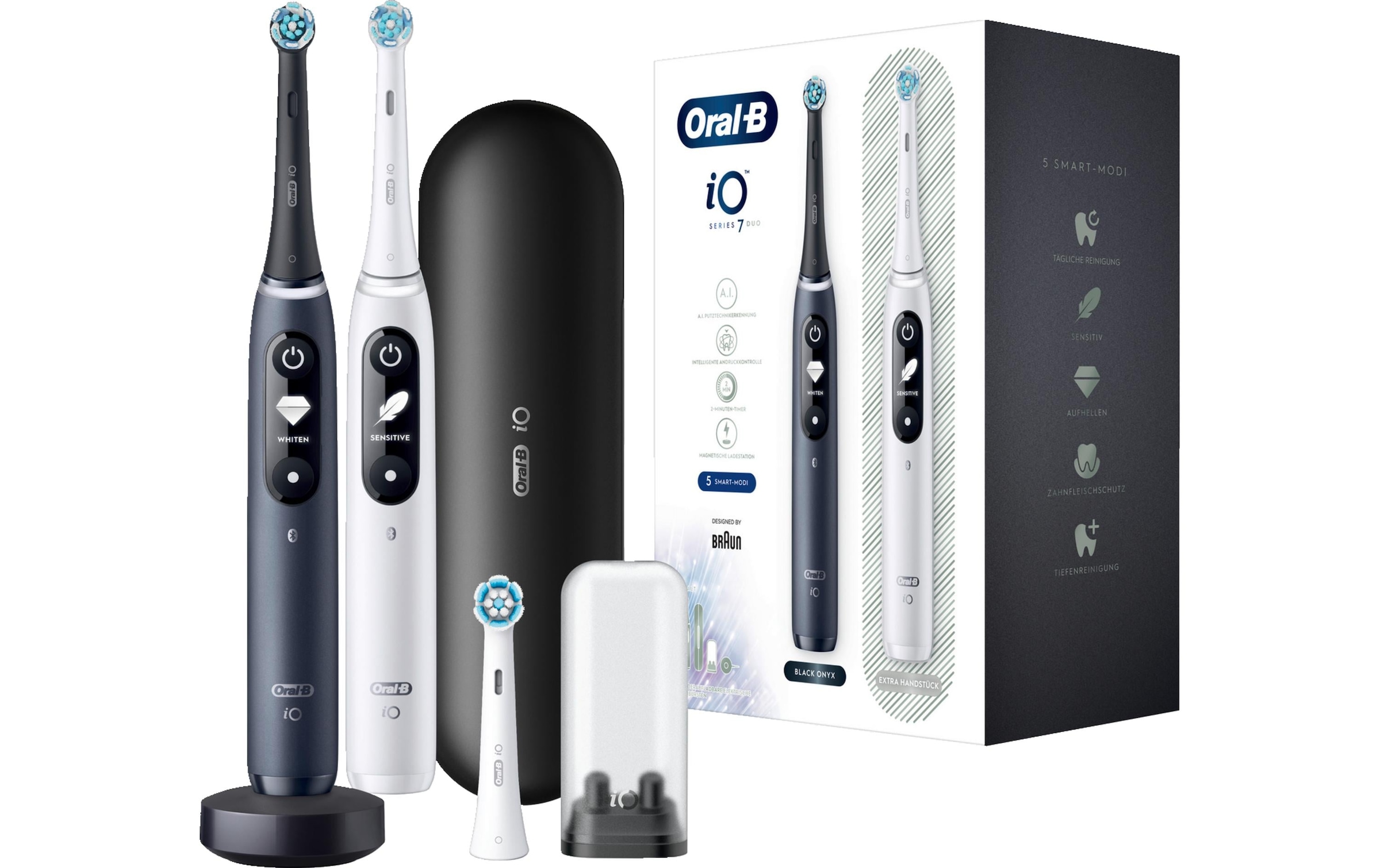 Oral-B Elektrische Zahnbürste »iO Series 7 Duo Black Onyx/White Alabaster«