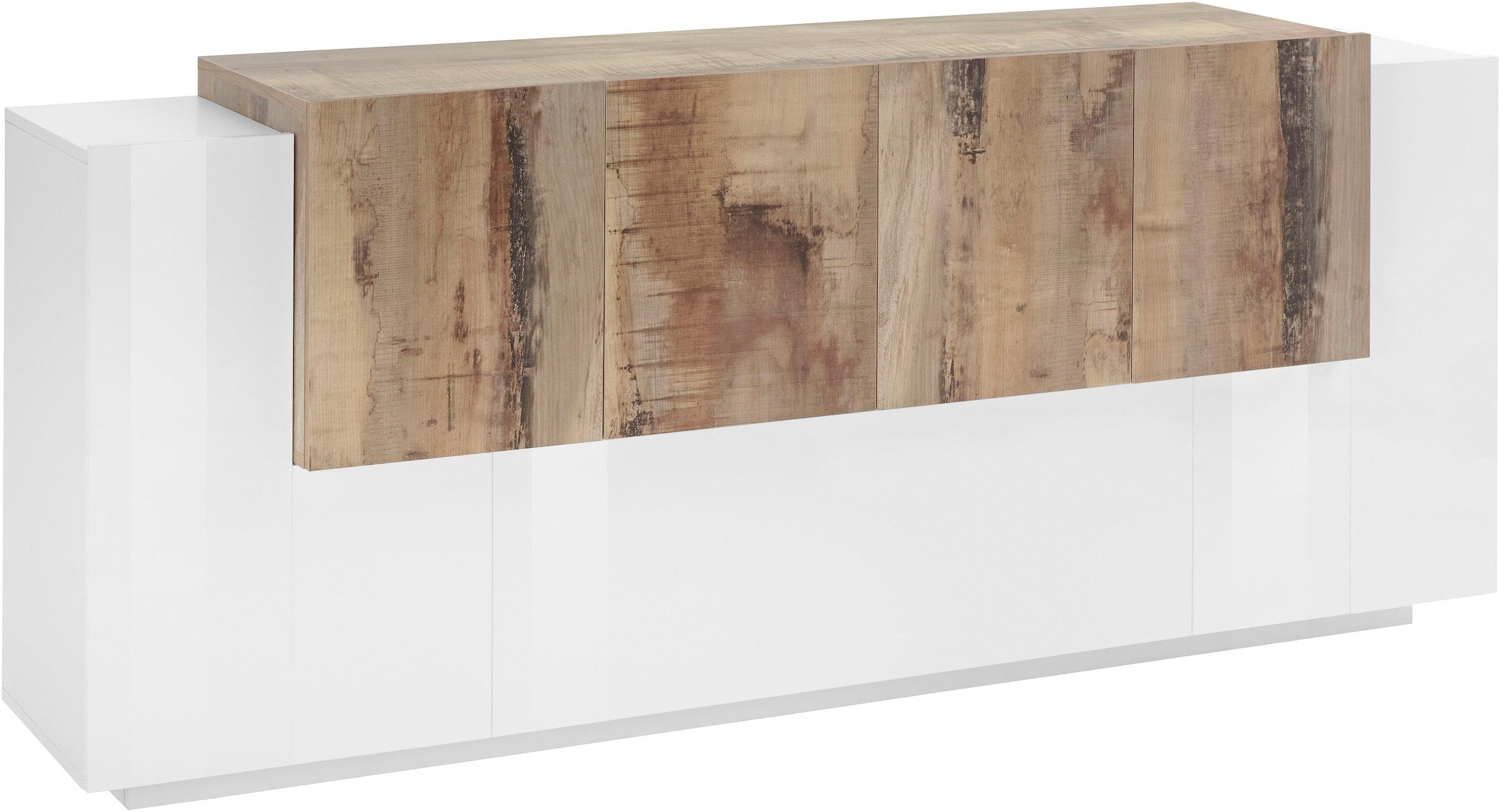 INOSIGN Sideboard »Coro, Kommode, Schrank, Kredenz, grifflos mit Einlegeböden«, 1 Klappe, 6 Türen, Doppeltiefe, B/T/H 200x86x45cm