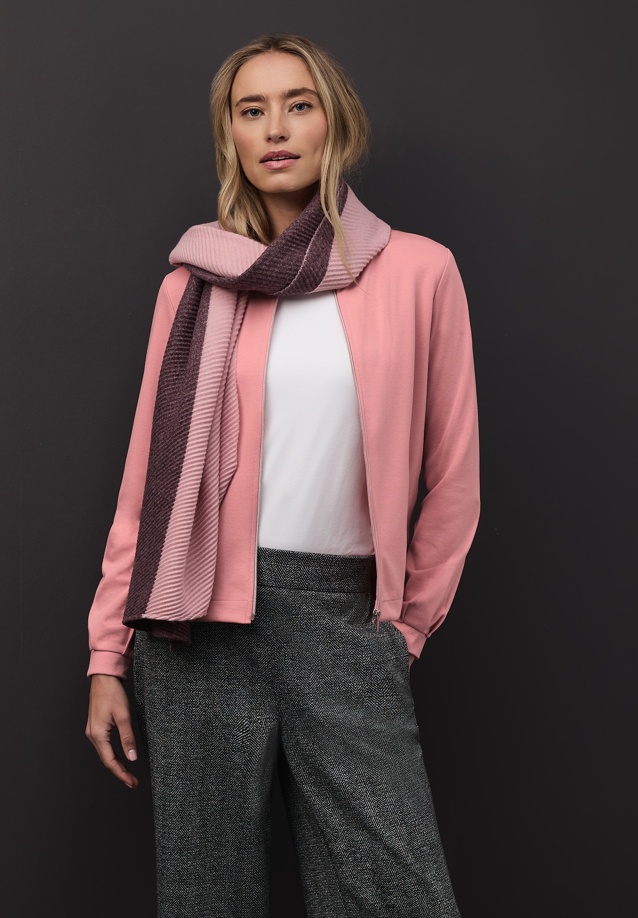 STREET ONE Sweatjacke in Blouson-Optik und mit Glitzer